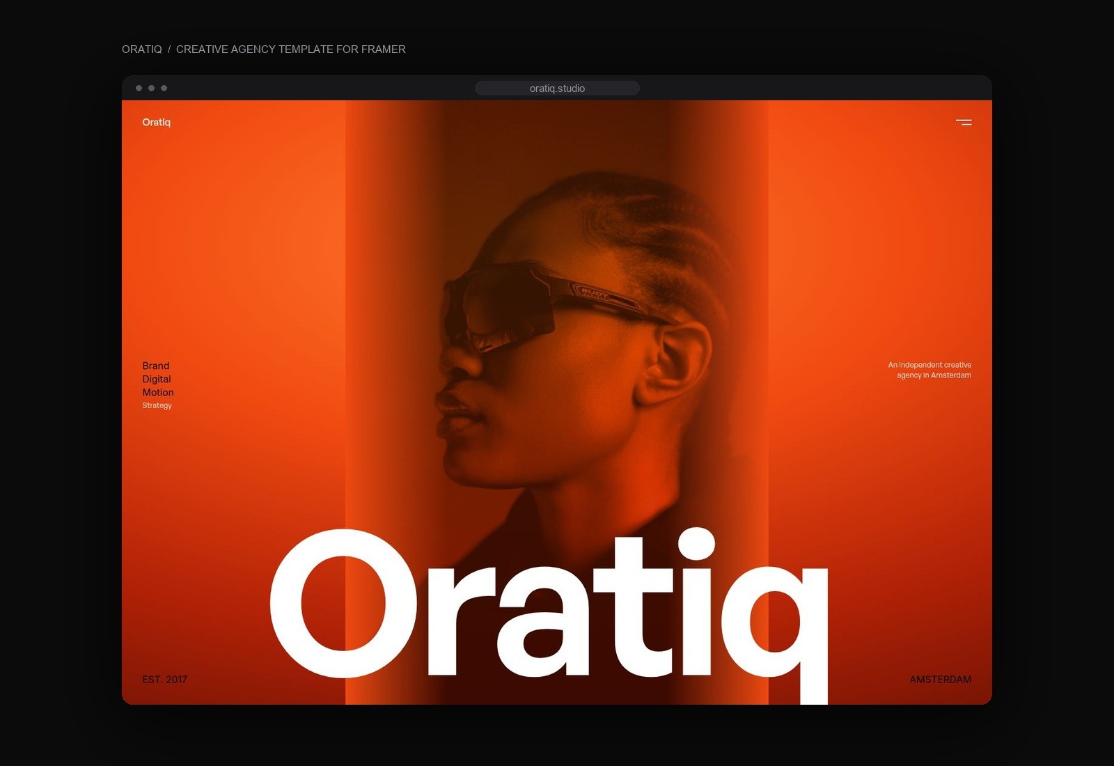 Oratiq — Free Agency Website Template by Oratiq — Free Agency Template for Framer by Oratiq preview
