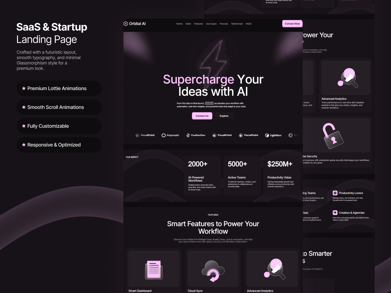 Orbital Pro — Free AI Website Template by Ali Hyder — Free SaaS Template for Framer by Ali Hyder preview