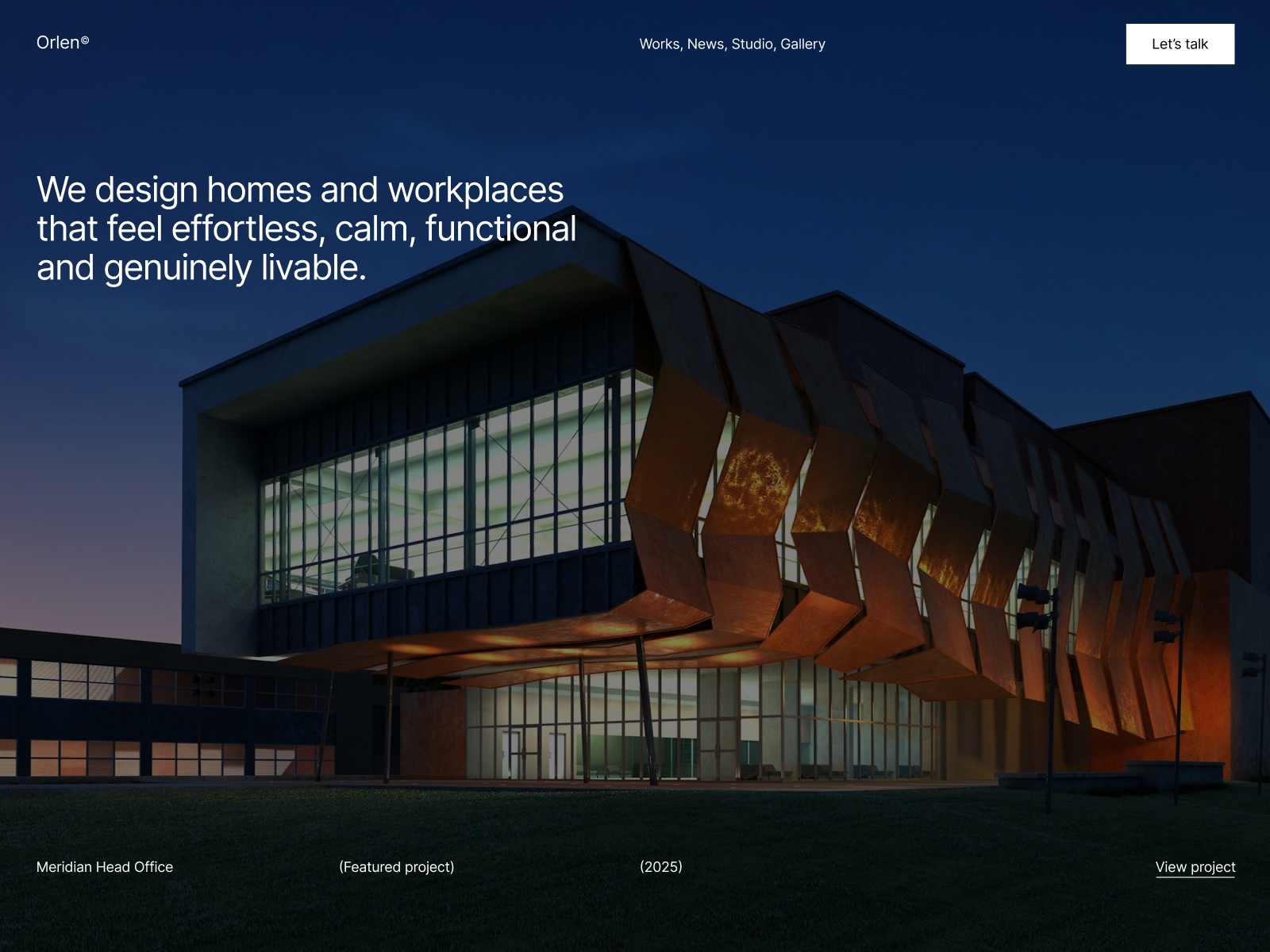 Orlen — Free Architecture & Interior Studio Framer Template preview
