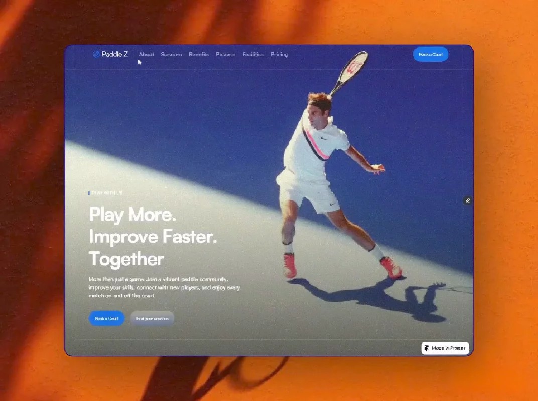 Paddle Z — Free Entertainment Website Template by Karim Saif — Free Landing Page Template for Framer by Karim Saif preview