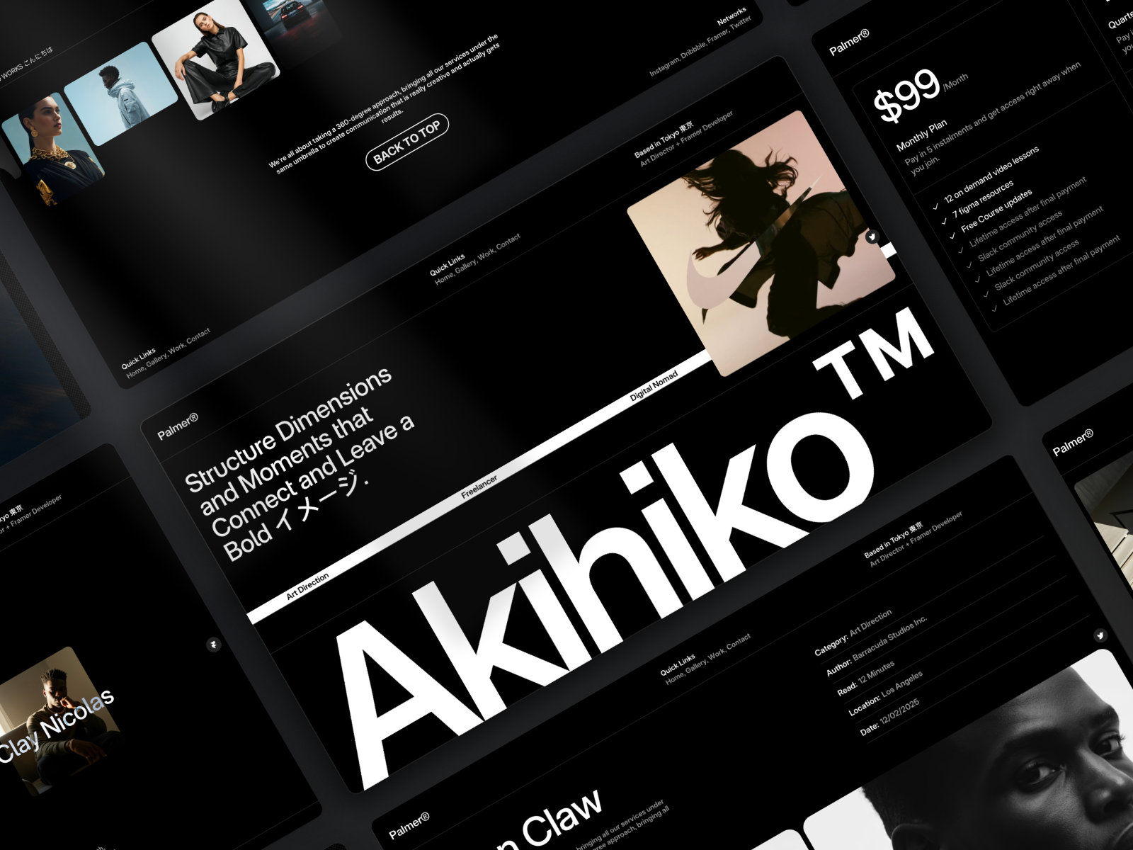 Palmer: Free Portfolio Website Template by Westhill Studio — Free Portfolio Framer Template preview