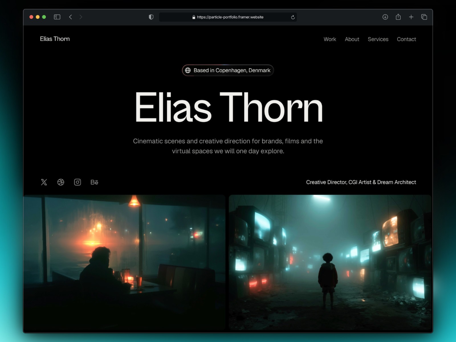 Particle: Free Portfolio Website Template by odyste — Free Portfolio Framer Template preview