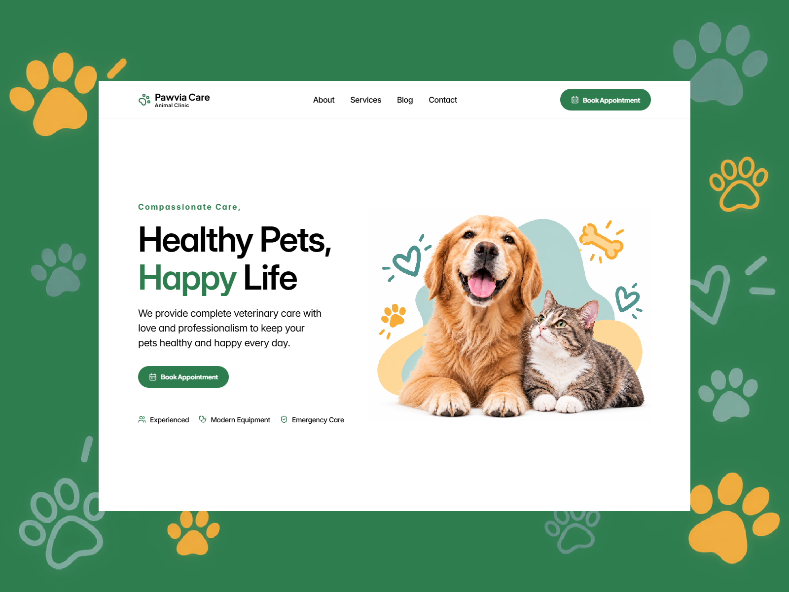 PAWVIA — Free Pet Care Template for Framer preview