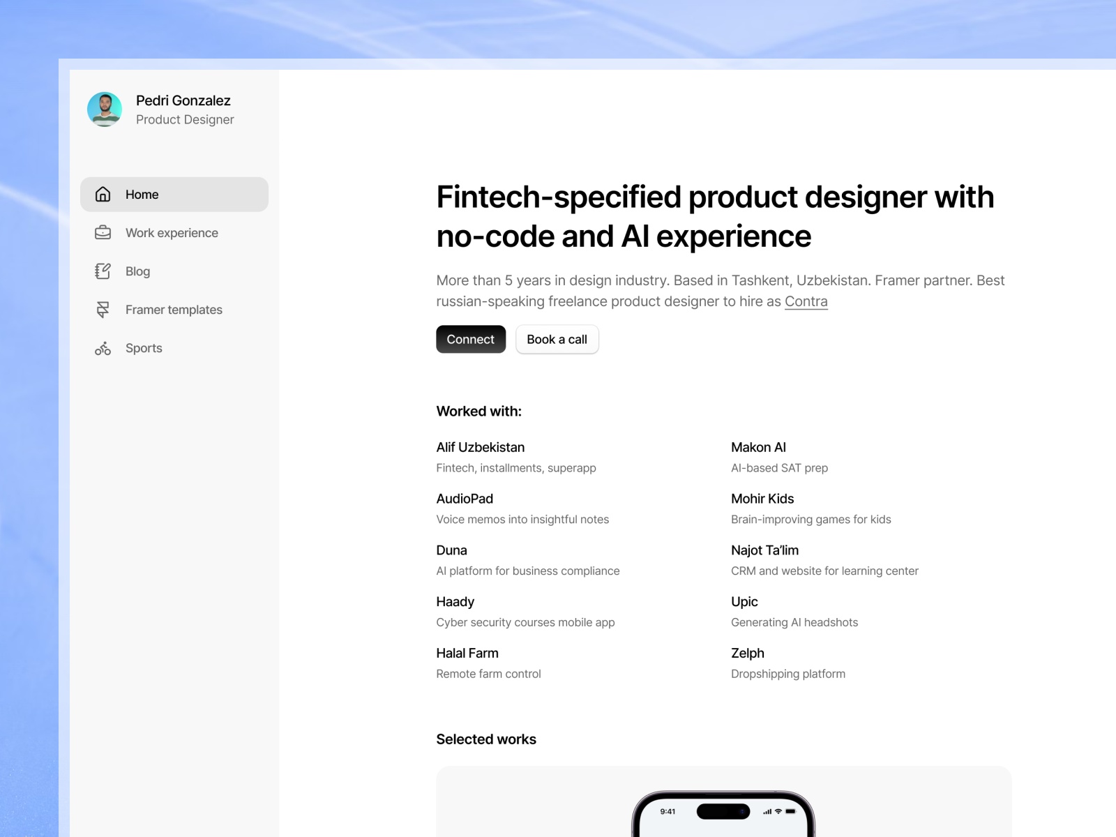Pedri — Free Blog Framer Template preview