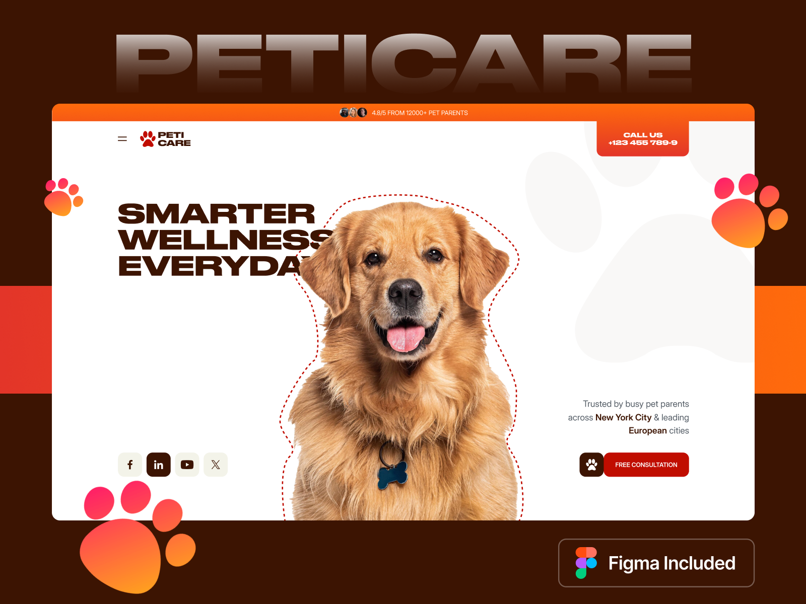 Peticare — Free Pet Care Framer Template preview