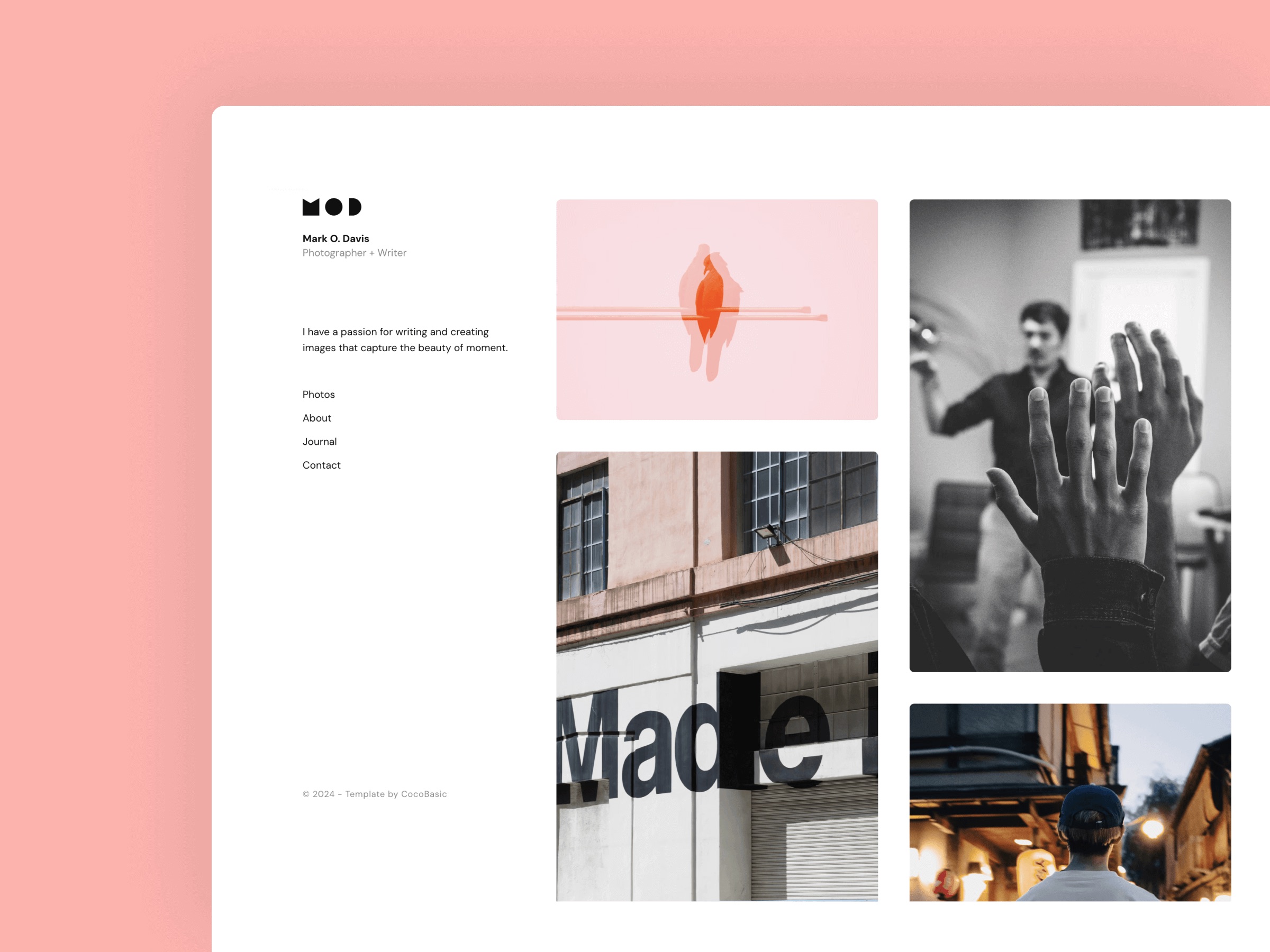 Picture: Free Portfolio Website Template by CocoBasic — Free Portfolio Framer Template preview