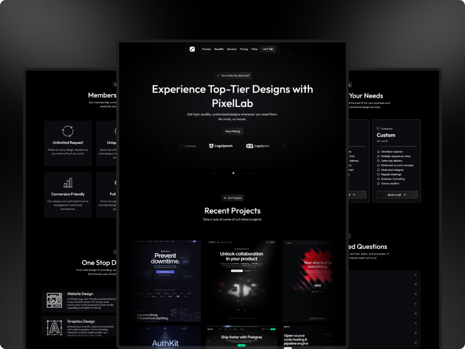 PixelLab: Free Portfolio Website Template by Kanishk Dubey — Free SaaS Framer Template preview