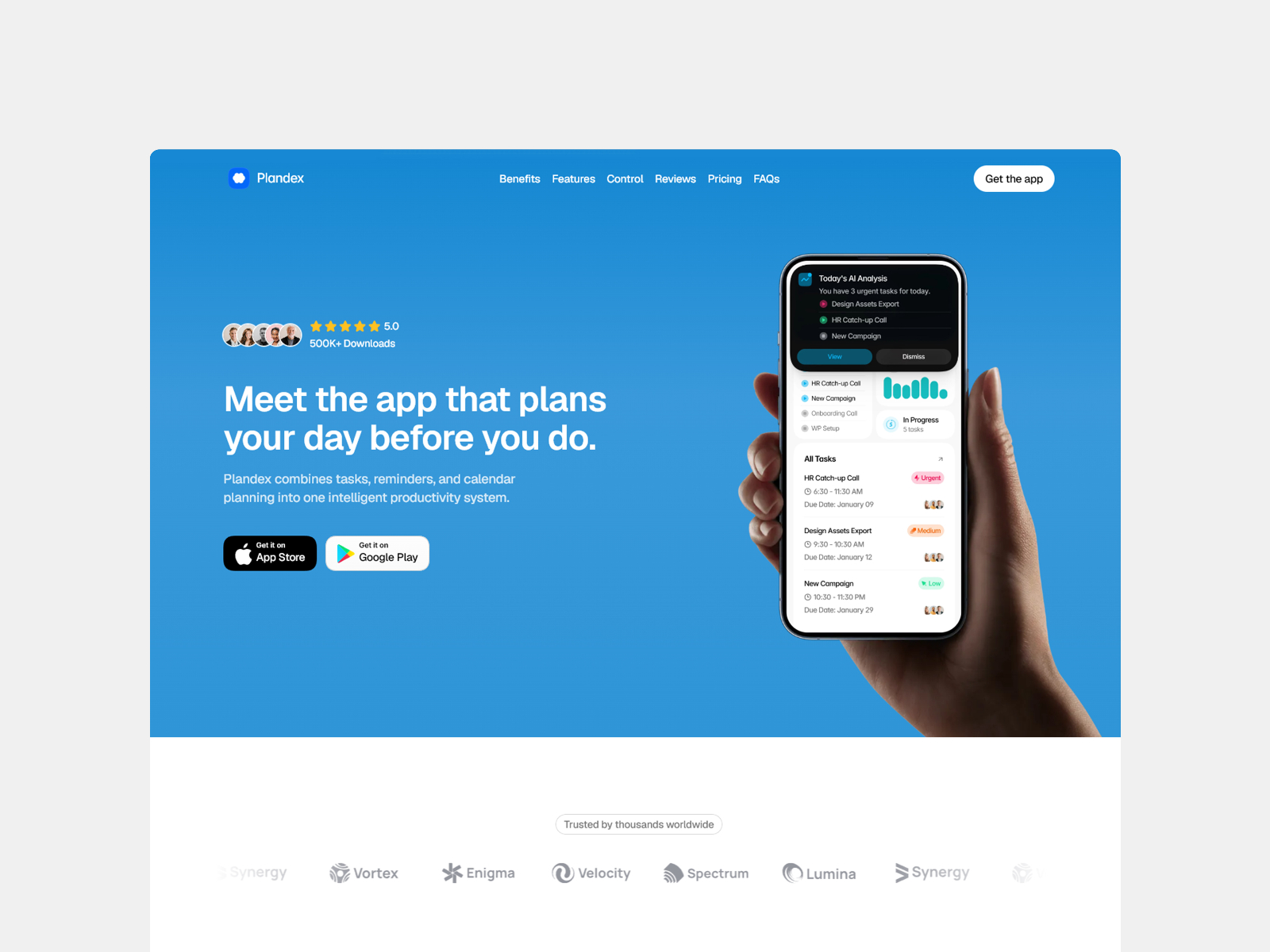 Plandex — Free SaaS Framer Template preview
