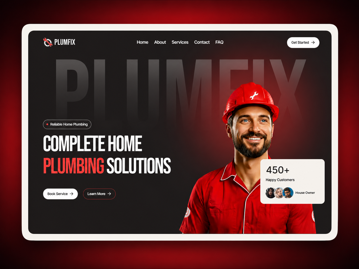 PlumFix: Free Real Estate Website Template by Ayanivo Studio LLC — Free Home Services Framer Template preview