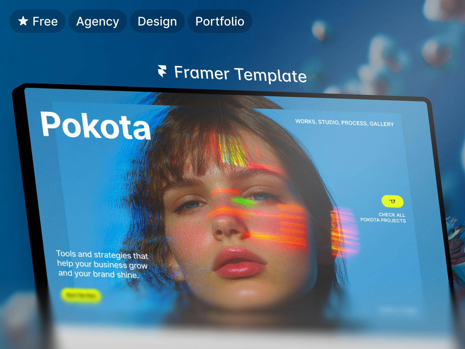 Pokota: Free Portfolio Website Template by Jakke Dea — Free Portfolio Framer Template preview