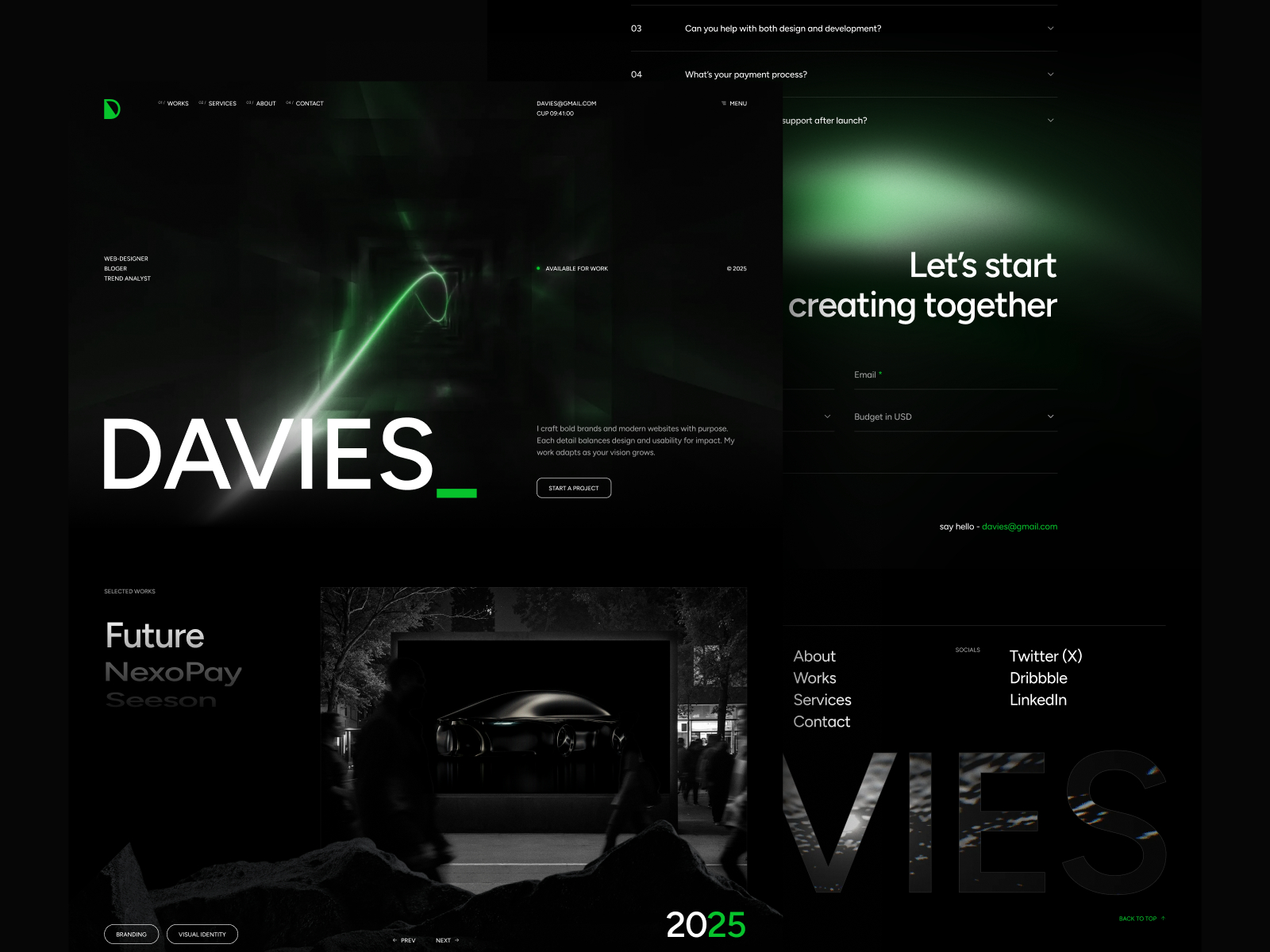 PortfolioDav: Free Portfolio Website Template by Ridhwan Co. — Free Portfolio Framer Template preview