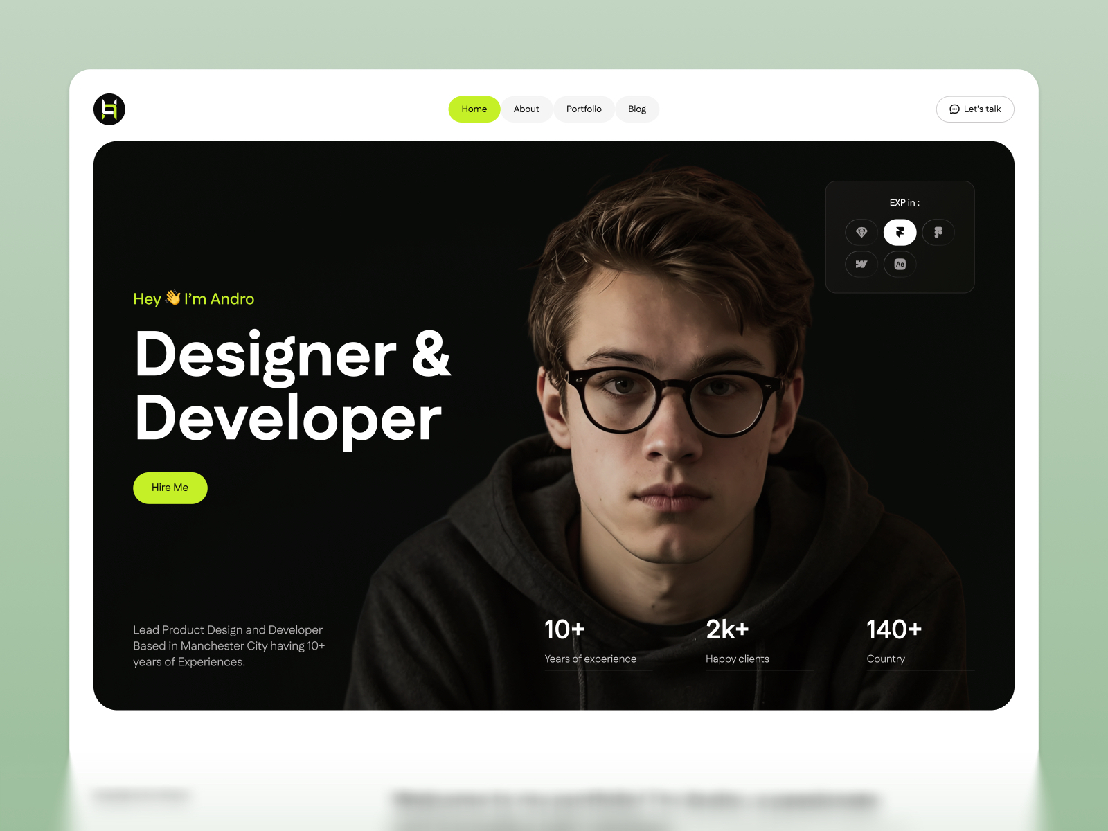 Portox — Free Portfolio Framer Template preview
