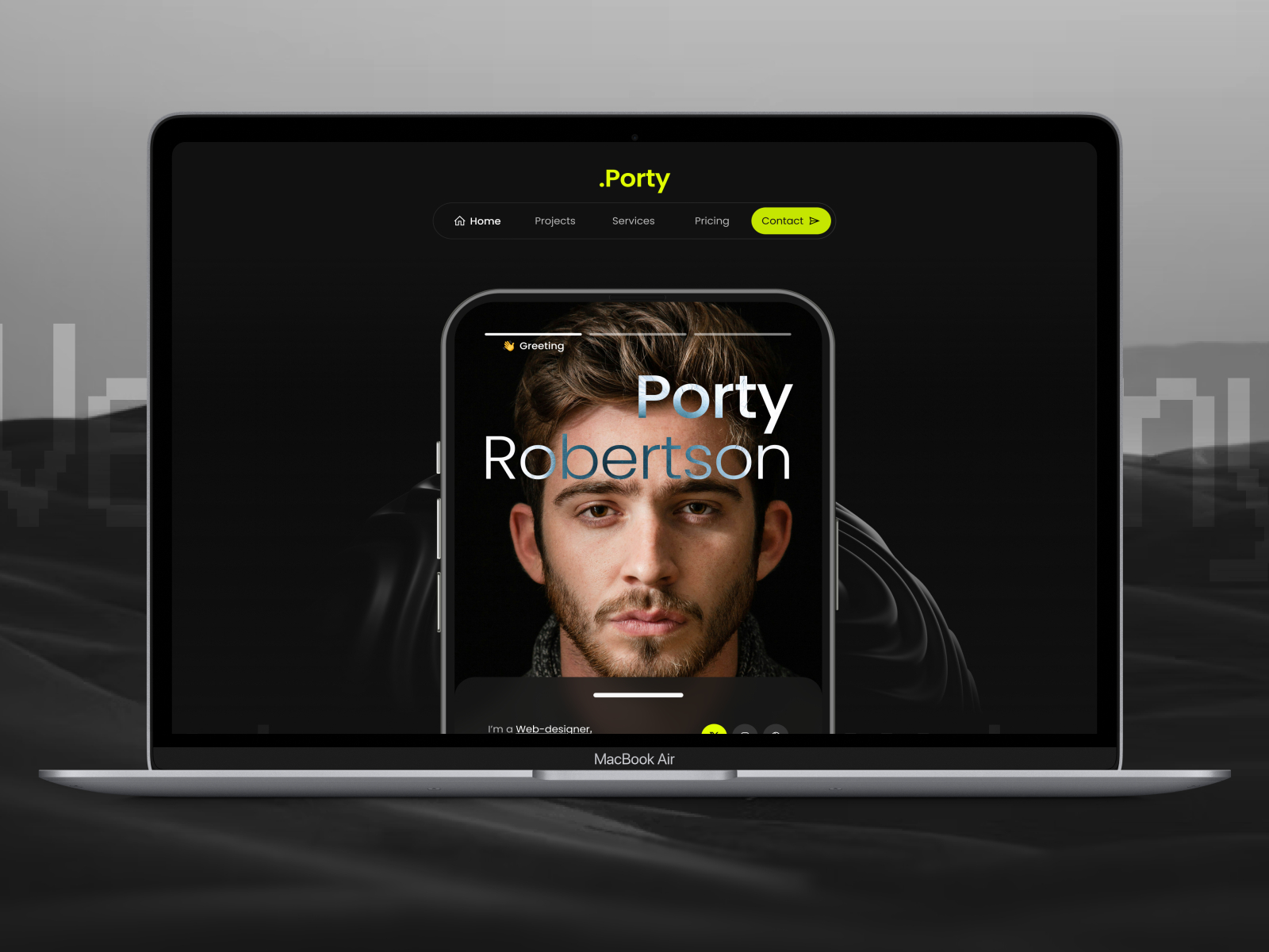 Porty: Free Portfolio Website Template by NFrame — Free Portfolio Framer Template preview