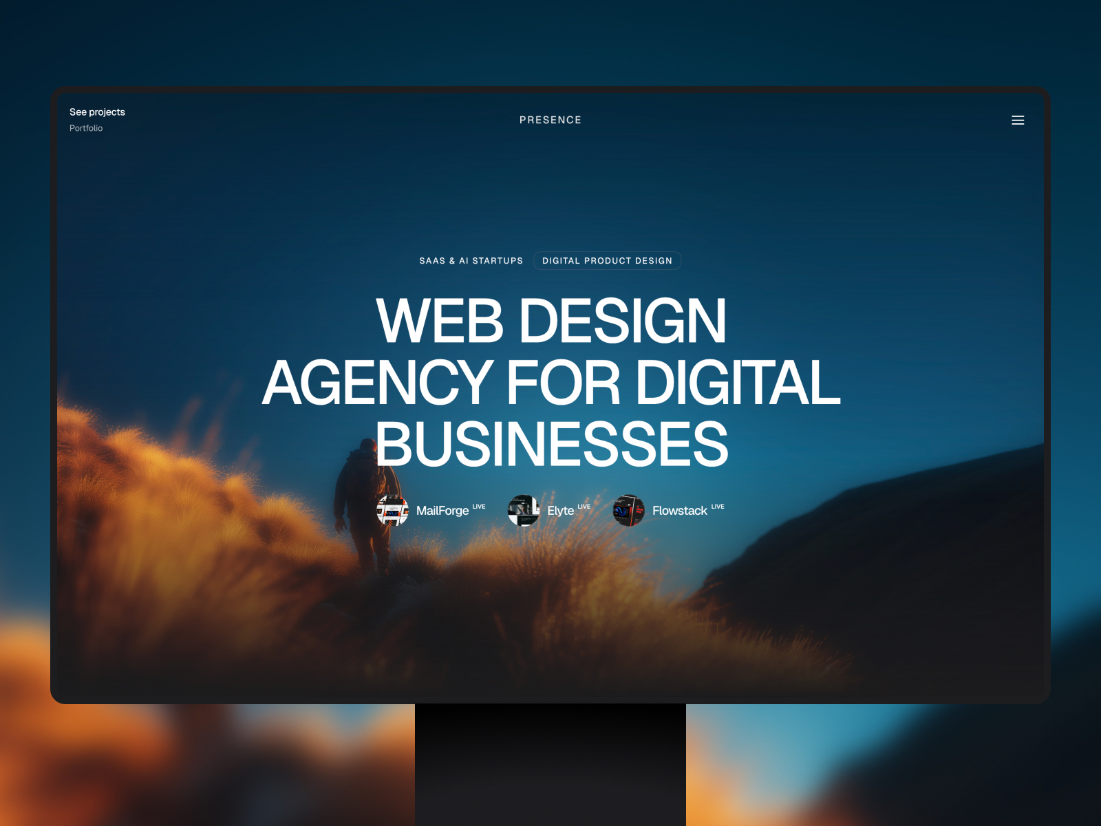 Presenta — Free Design Studio Portfolio Framer Template preview