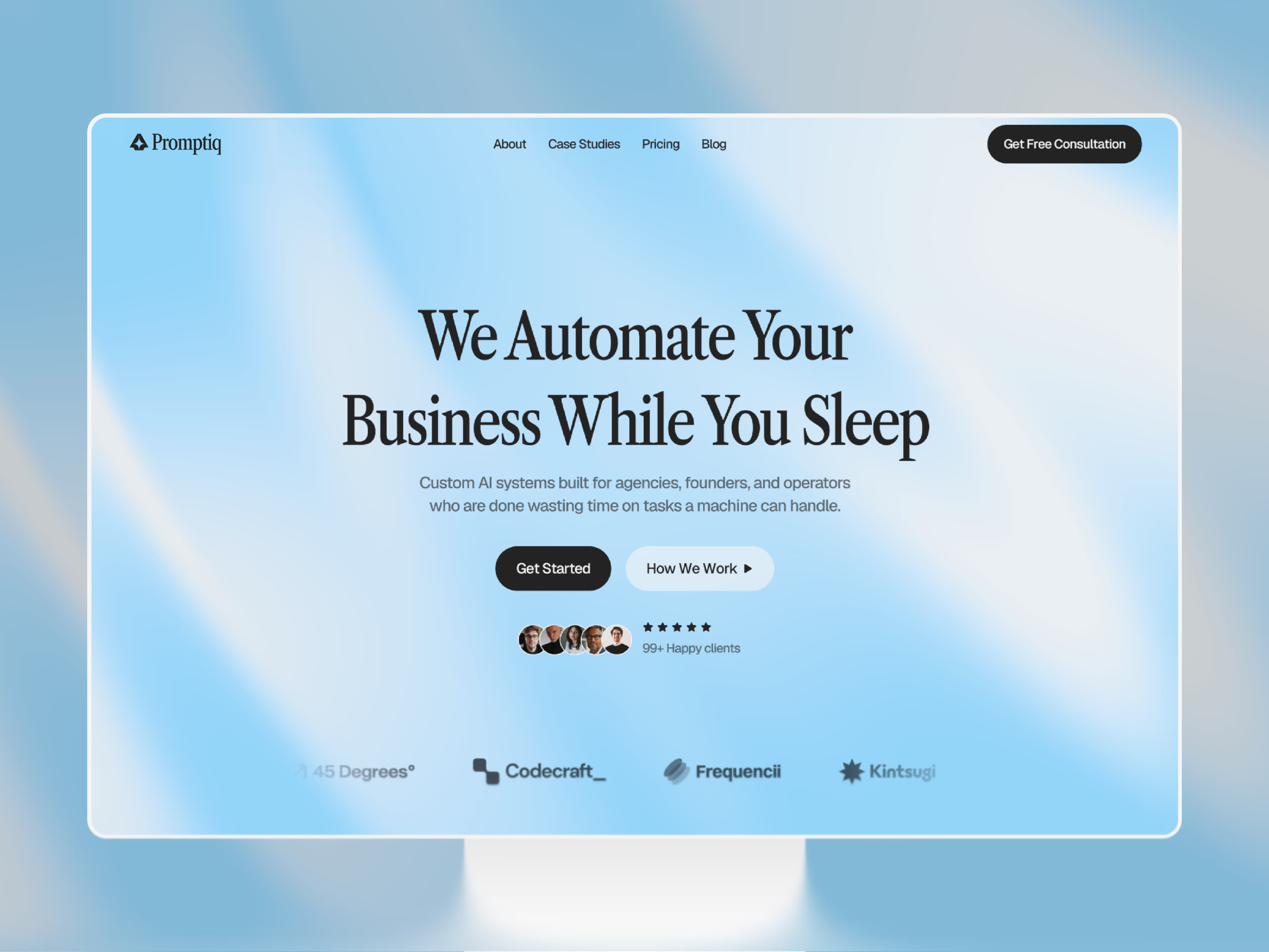 Promptiq — Free Agency Template for Framer preview