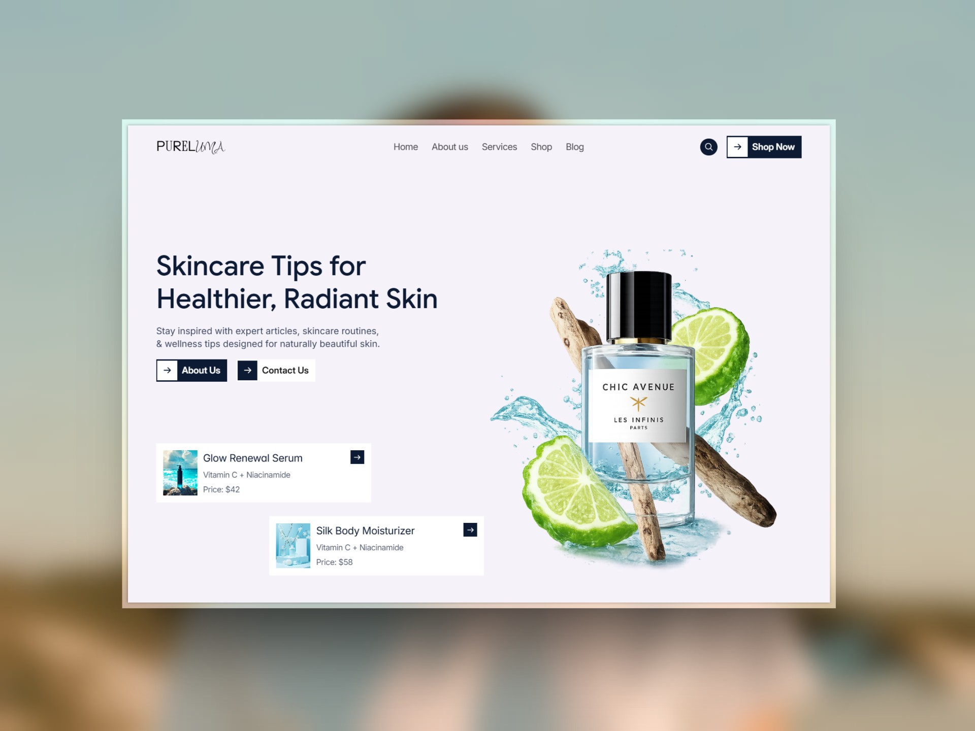 Pureluma — Free Ecommerce Website Template by Galaxy Studio — Free Ecommerce Template for Framer by Galaxy Studio preview