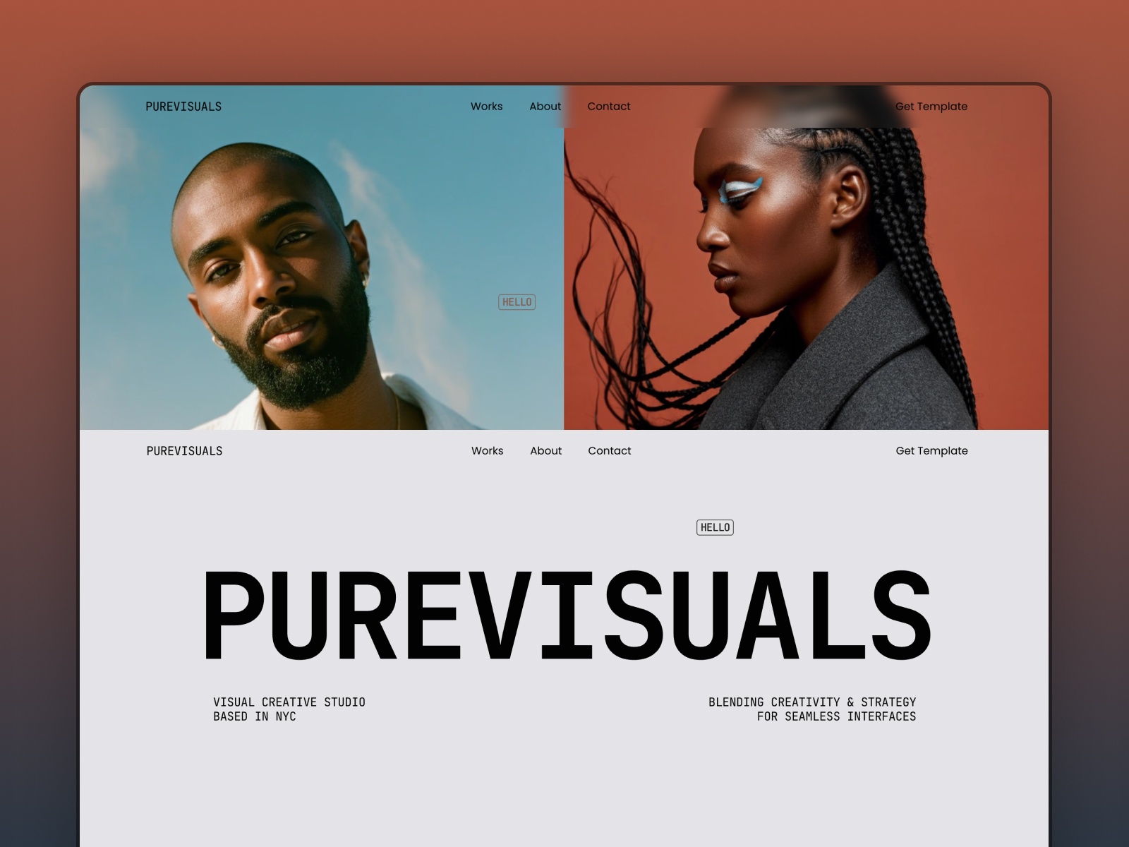 PureVisuals: Free Portfolio Website Template by Thanh Tran — Free Portfolio Framer Template preview