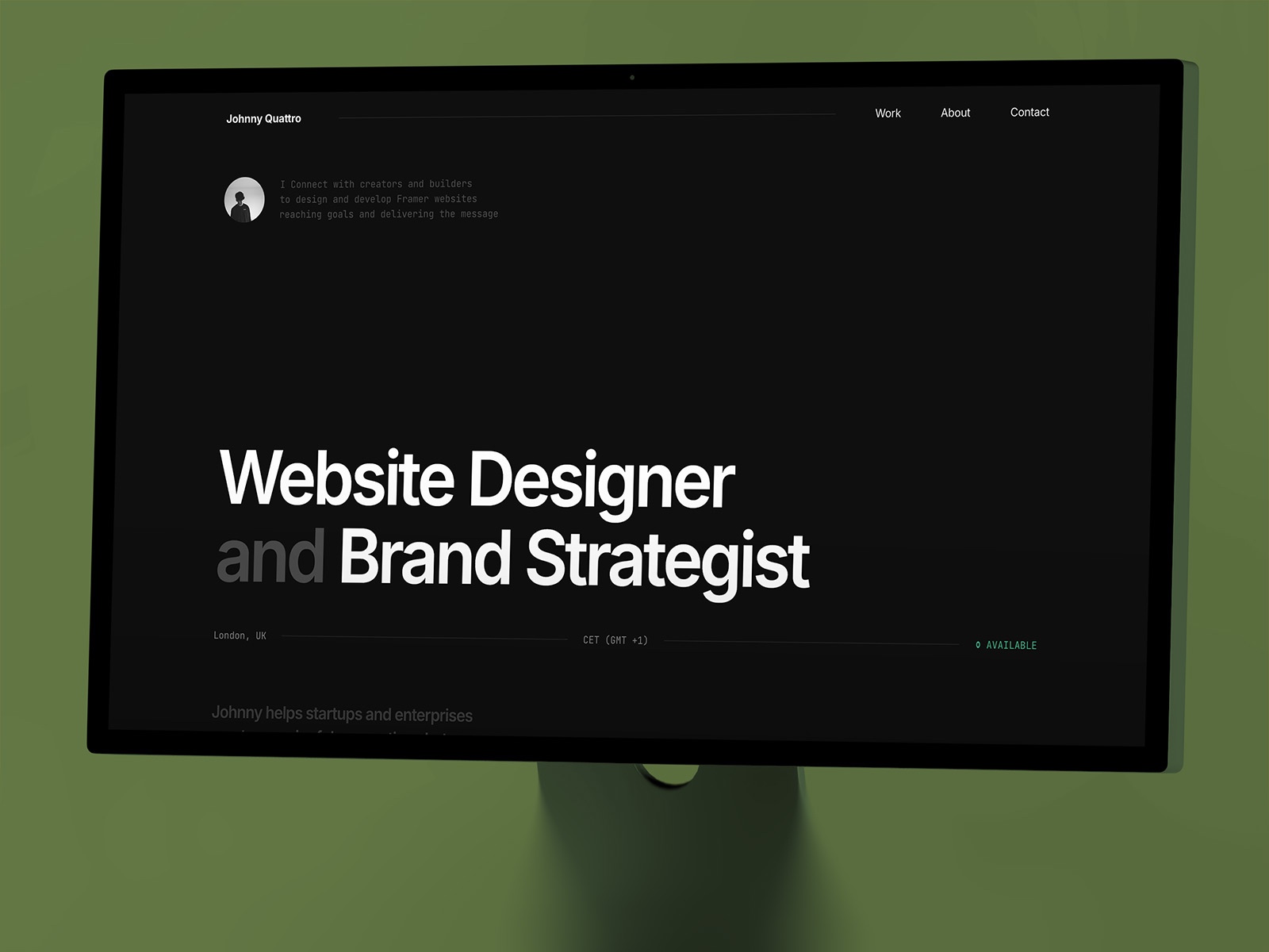 Quattro: Free Portfolio Website Template by Nick Stepuk — Free Portfolio Framer Template preview