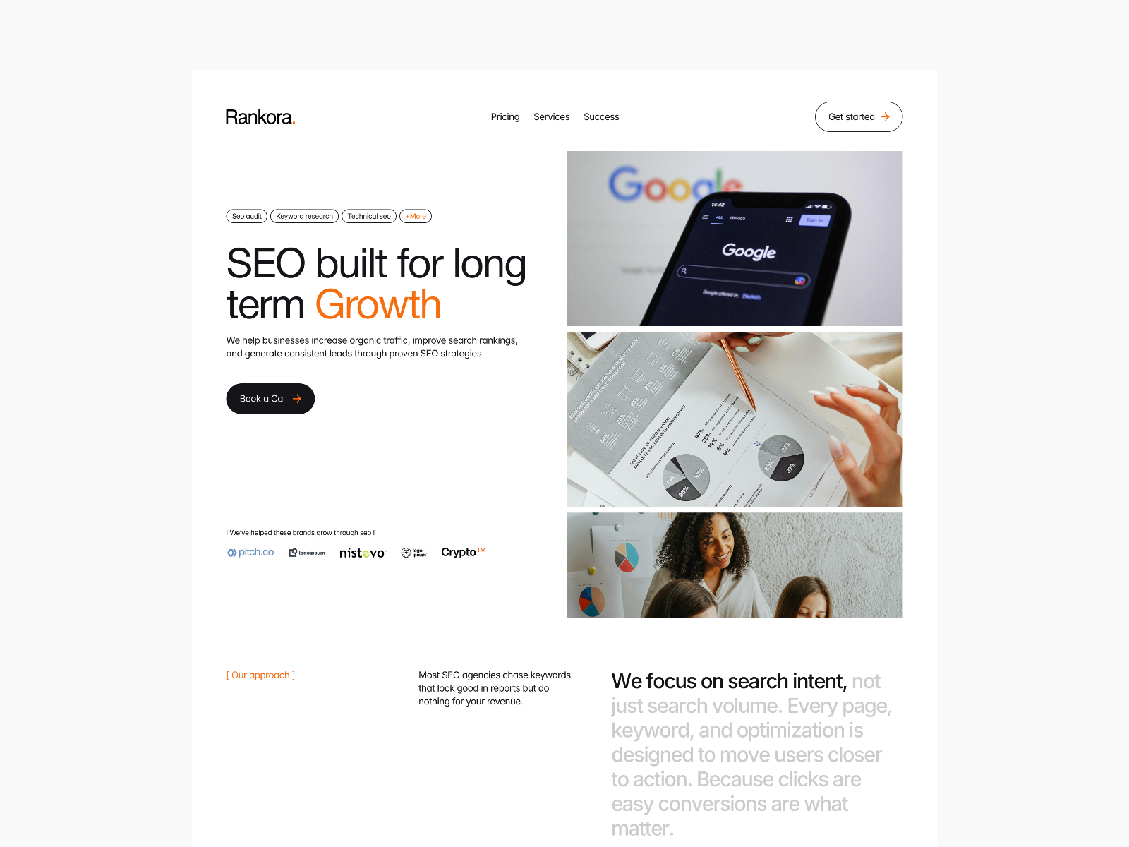 Rankora — Free SEO Consultant Framer Template preview