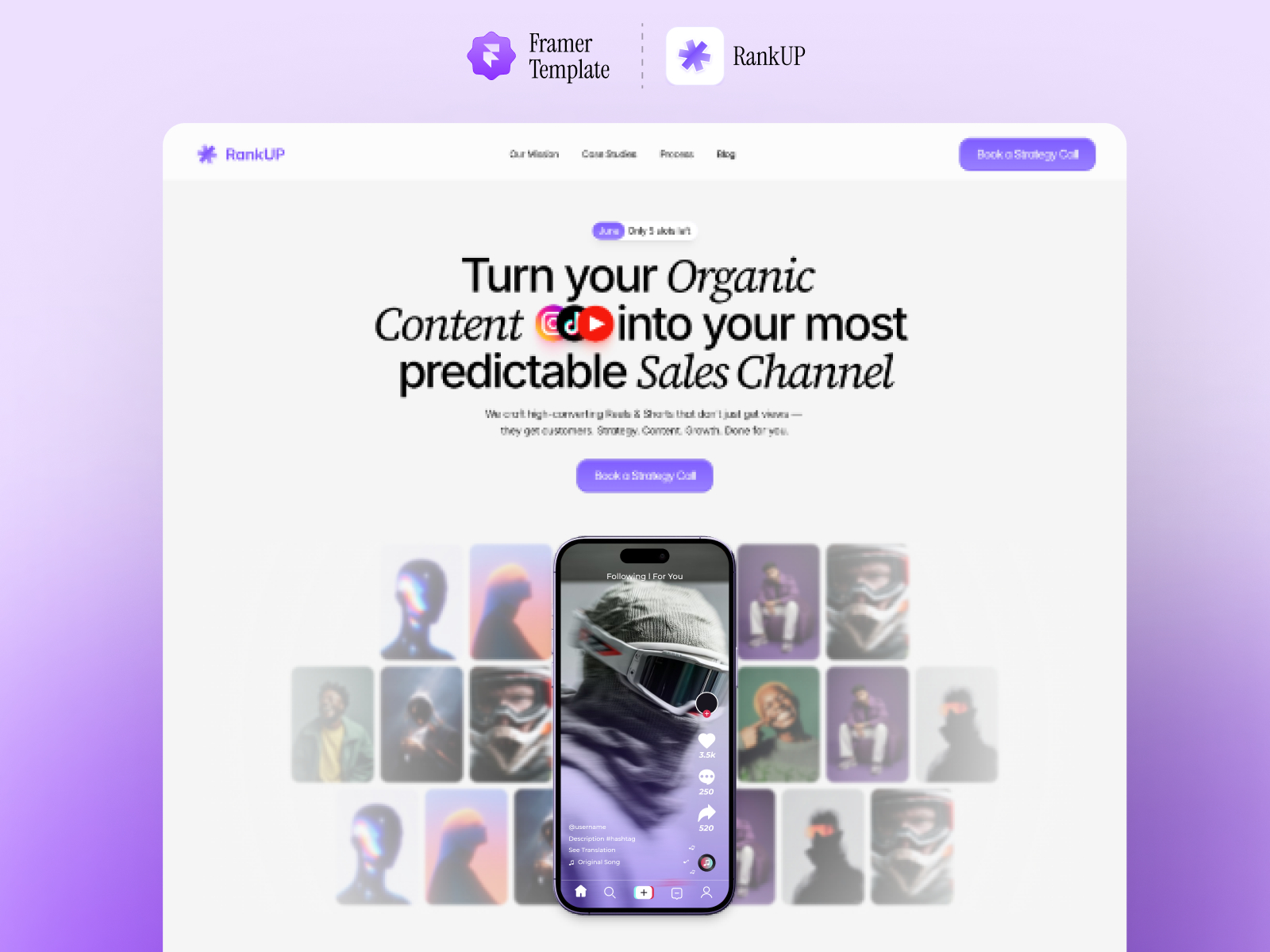 Rankup — Free Blog Framer Template preview