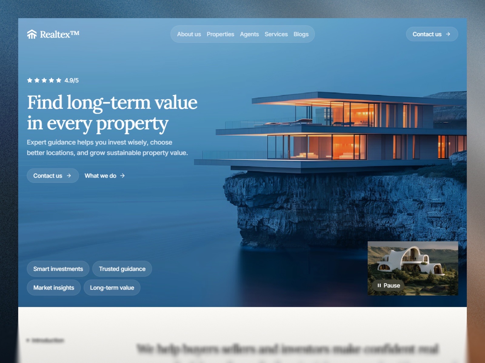 Realtex – Free Real Estate Agency Framer Website Template preview