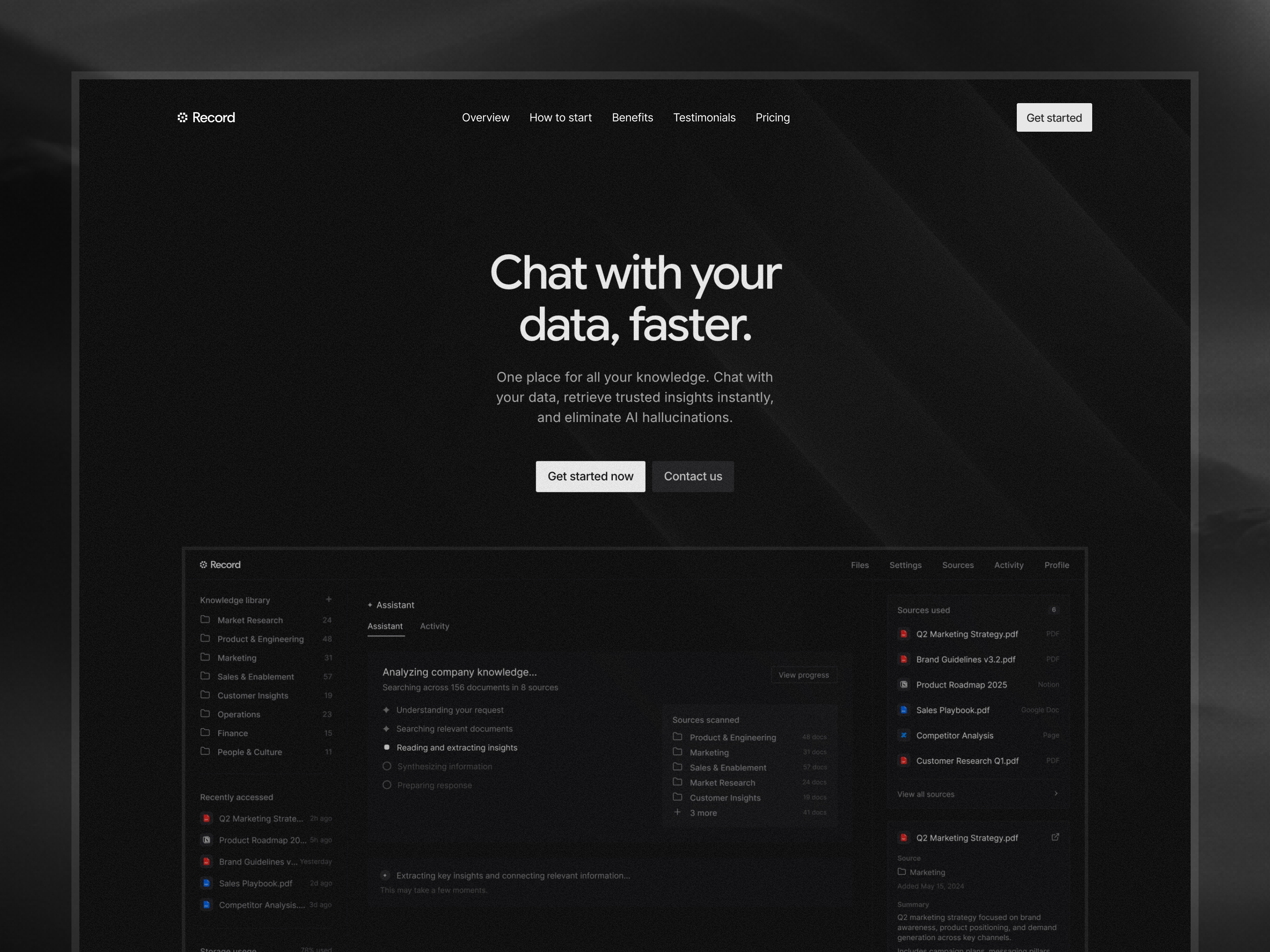 Record — Free Landing Page Template for Framer preview