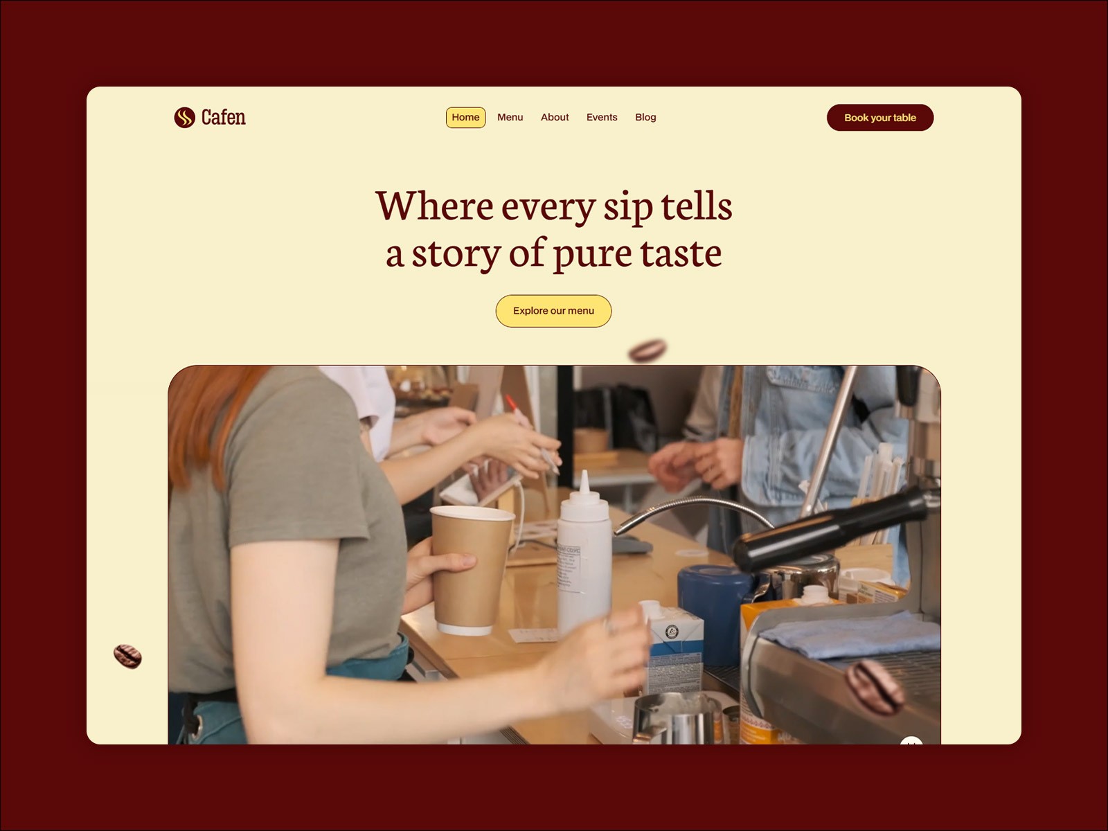 Restaura: Free Restaurant Website Template by Salim from Webestica — Free Food Framer Template preview