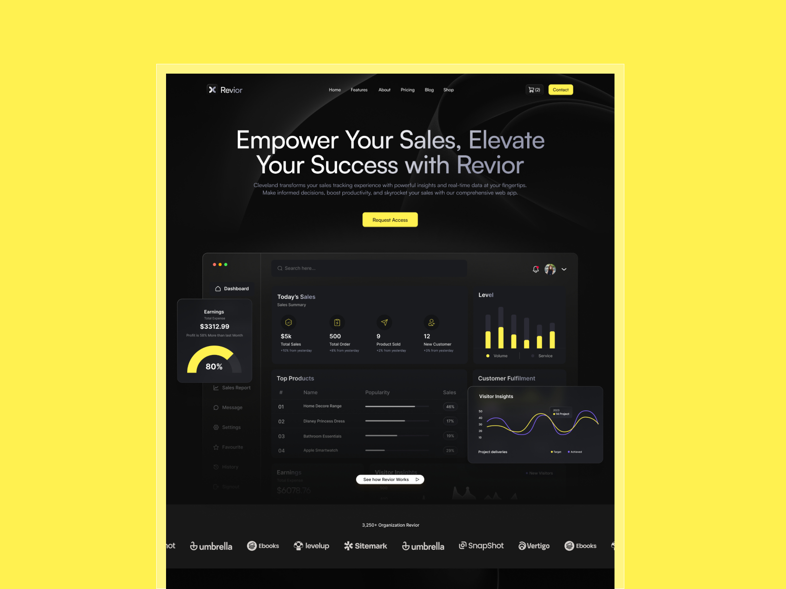 Revior — Free SaaS, AI & Startup Framer Template preview