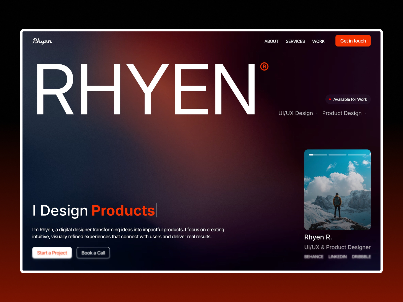 Rhyen — Free Portfolio Framer Template preview