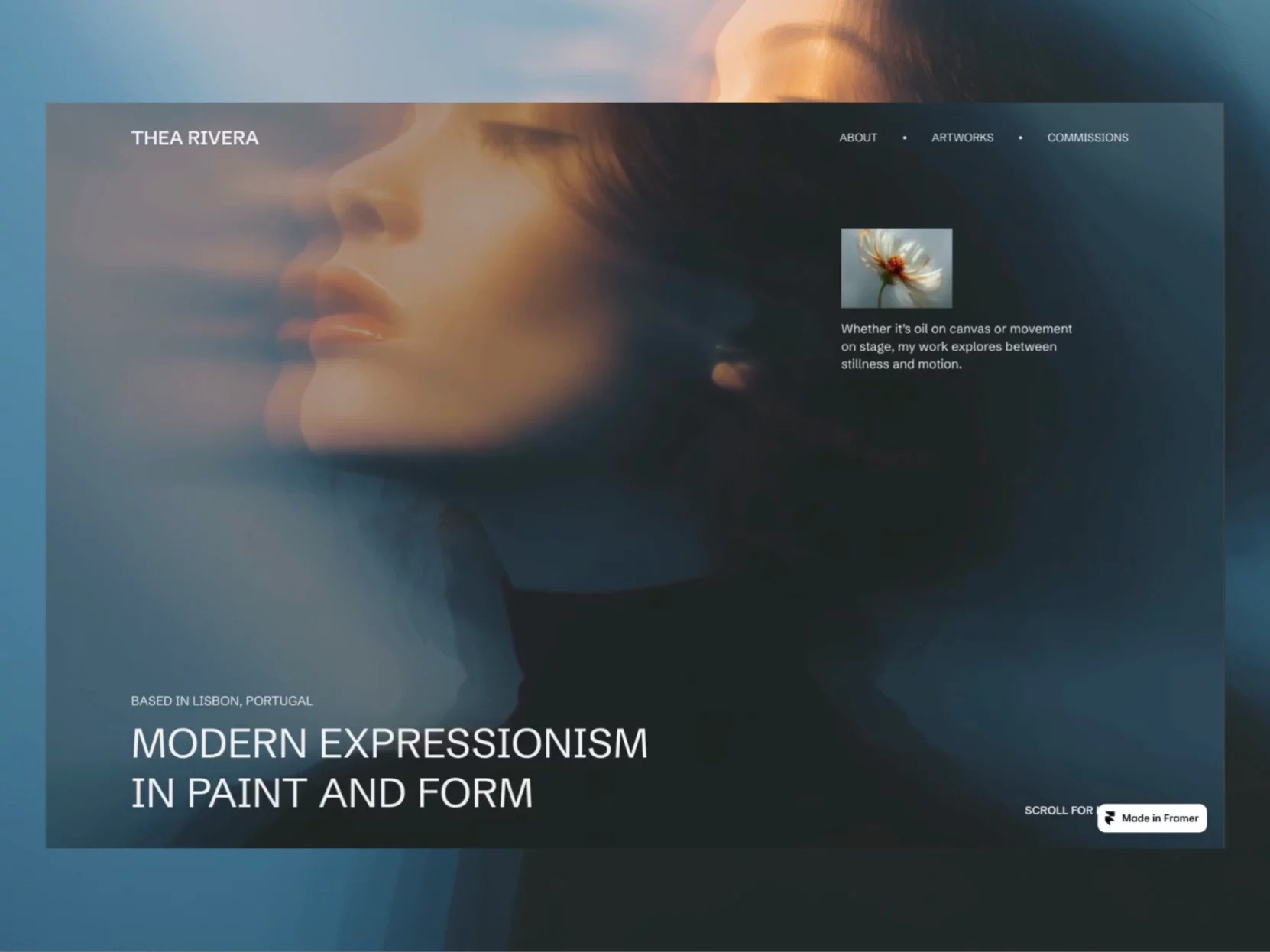 Rivera — Free Portfolio Website Template by Robi from 8AM — Free Portfolio Template for Framer by Robi from 8AM preview