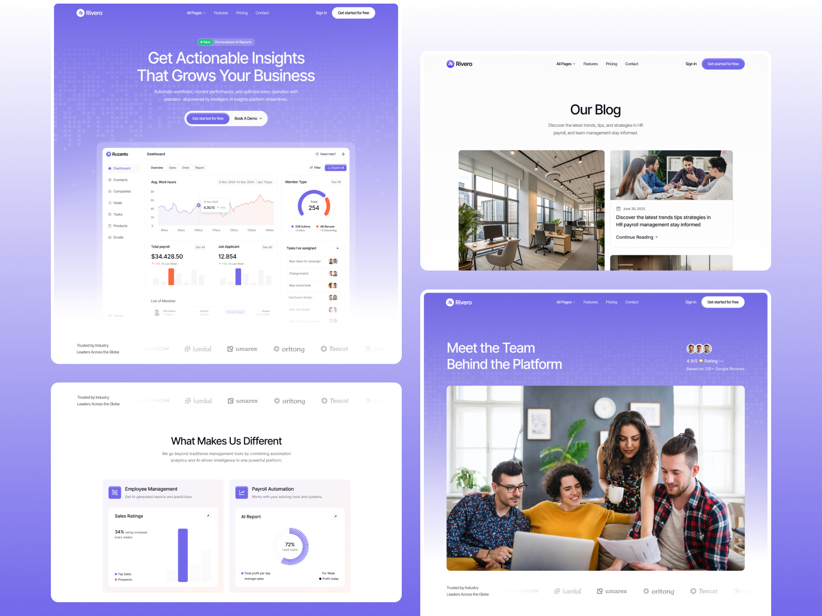 Rivero — Free SaaS Framer Template preview