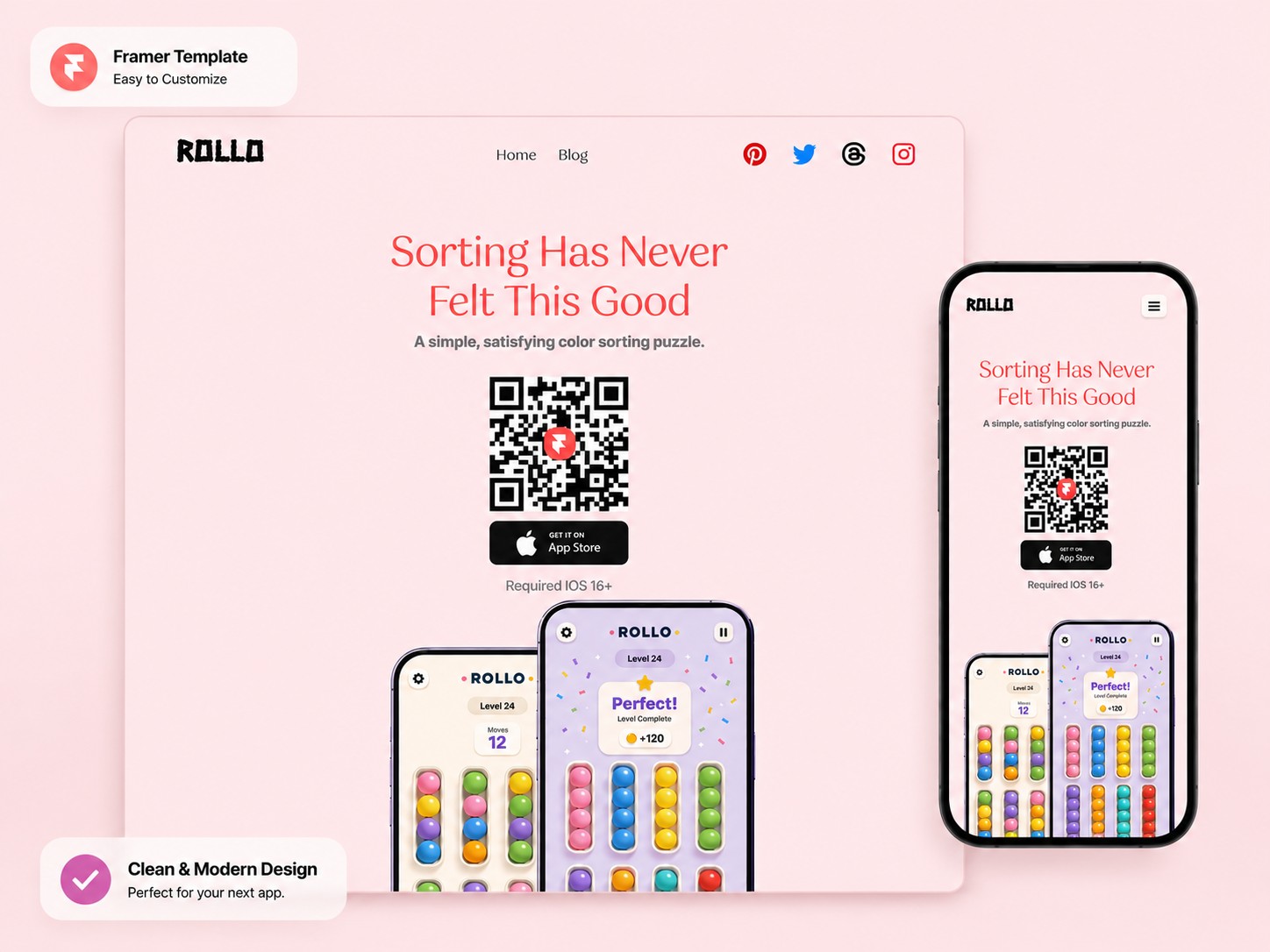 Rollo App: Free Legal Website Template by Shruti Khandelwal — Free SaaS Framer Template preview
