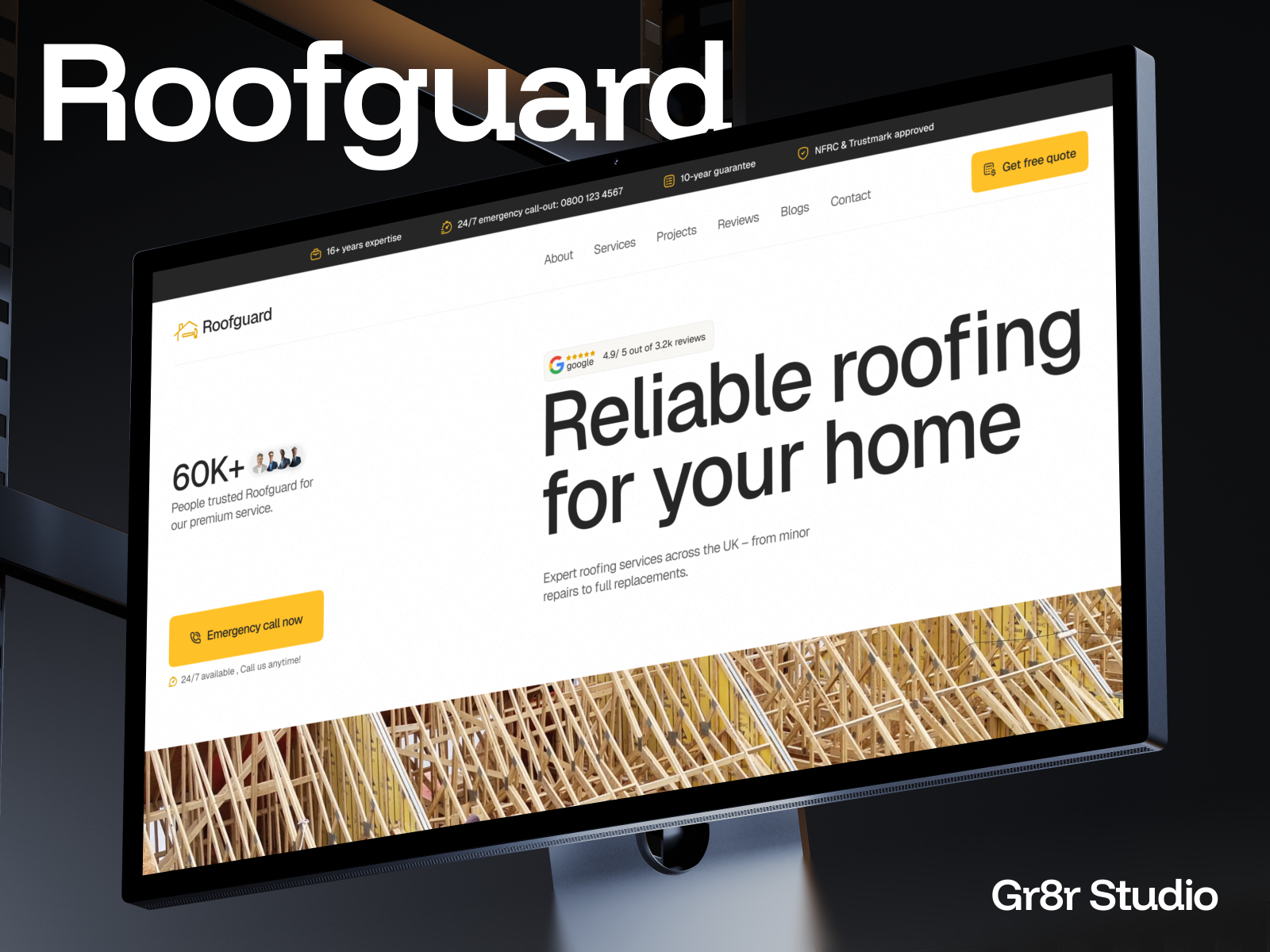 Roofguard — Free Home Services Framer Template preview