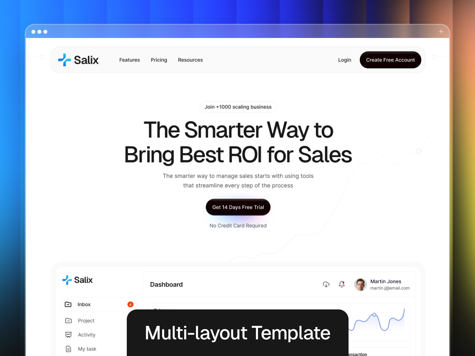 Saalix: Responsive SaaS Website Template by Framerbite — Free HR Framer Template preview