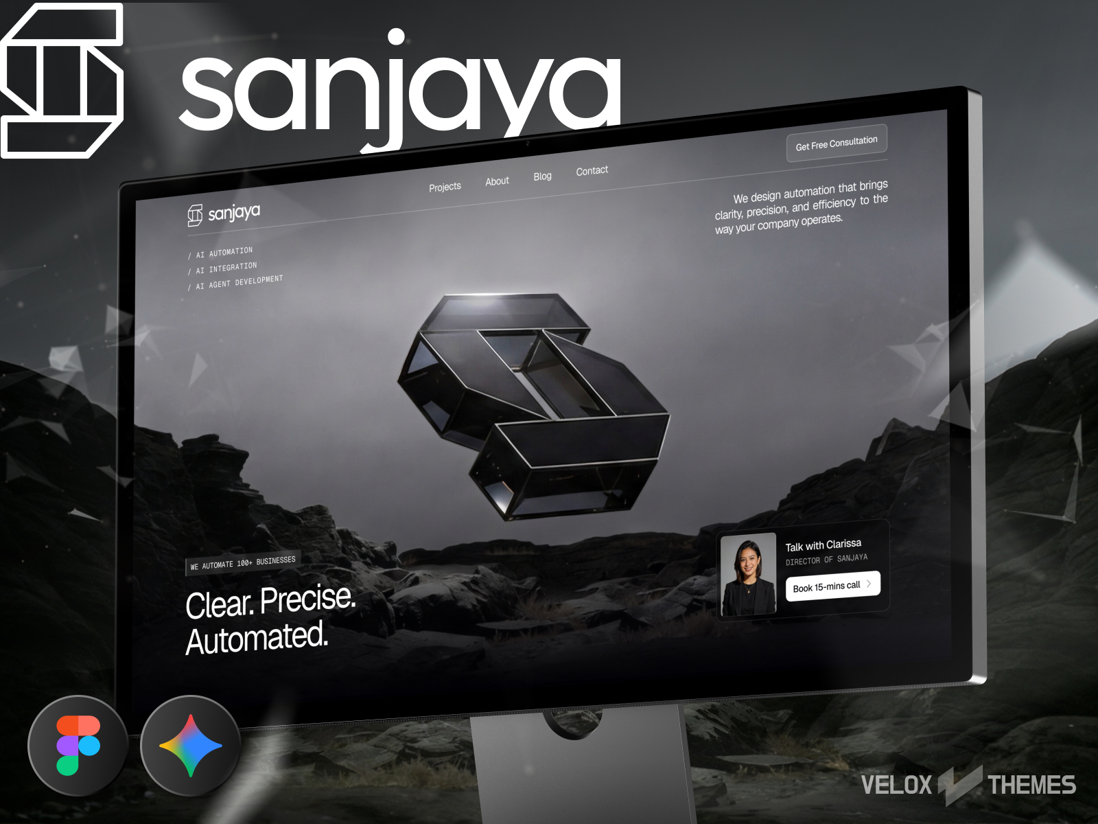 Sanjaya: Responsive Agency Website Template by Velox Themes — Free HR Framer Template preview