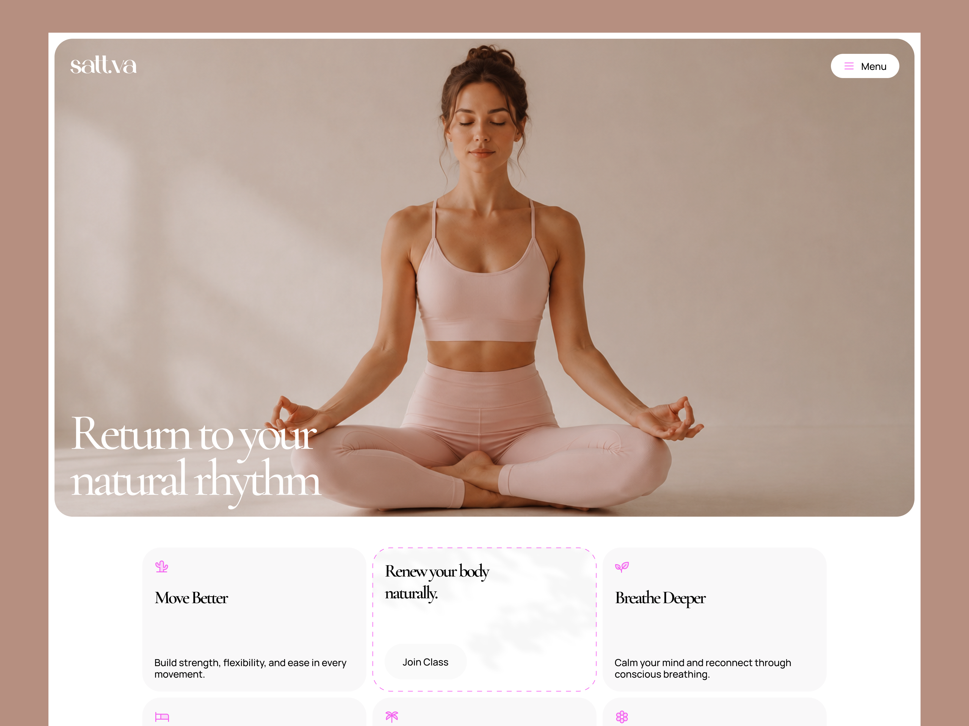 Sattva — Free Fitness Template for Framer preview