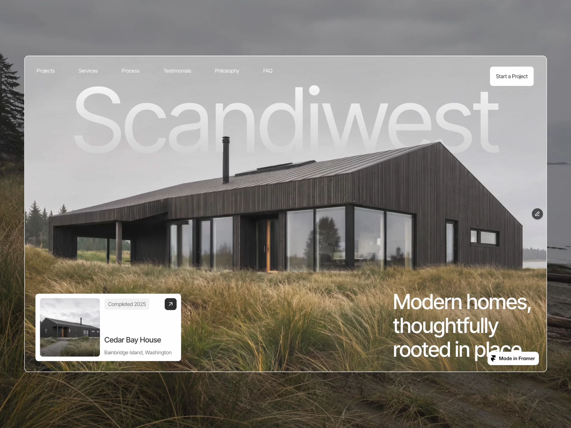Scandiwest: Free Agency Website Template by Alina Sukhareva — Free Real Estate Framer Template preview