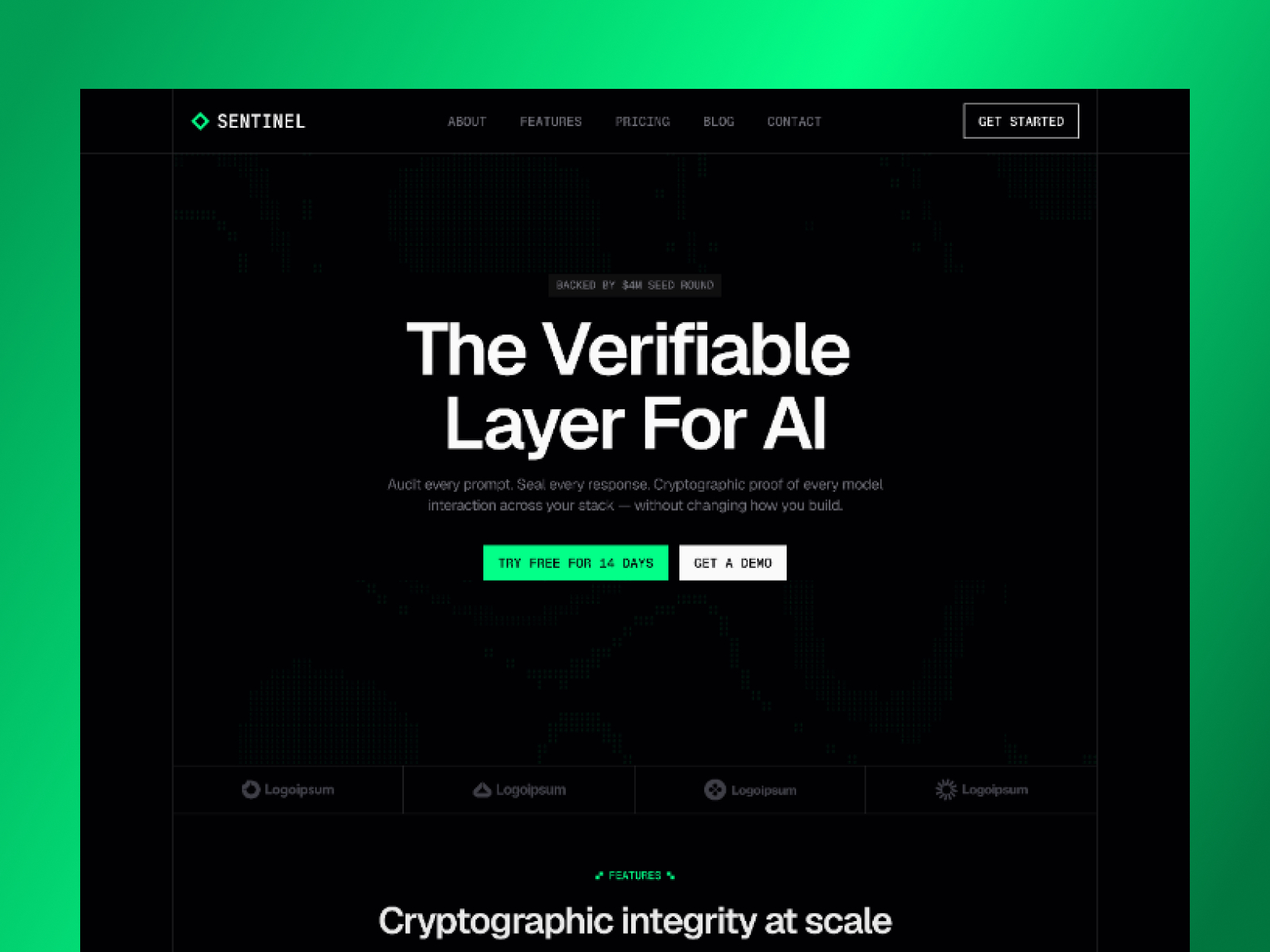Sentinell — Free Web3 Framer Template preview
