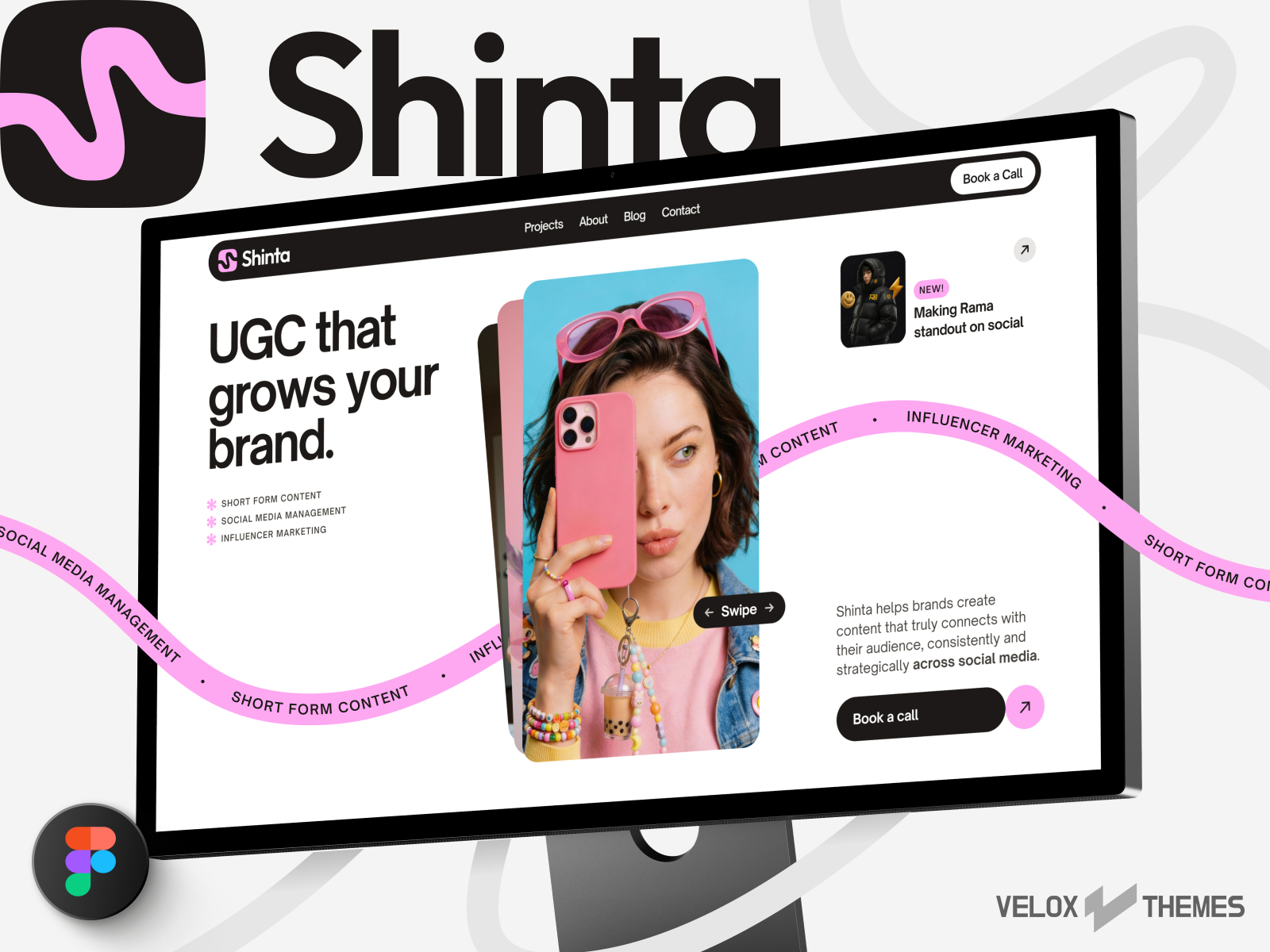 Shinta: Responsive Portfolio Website Template by Velox Themes — Free Portfolio Framer Template preview