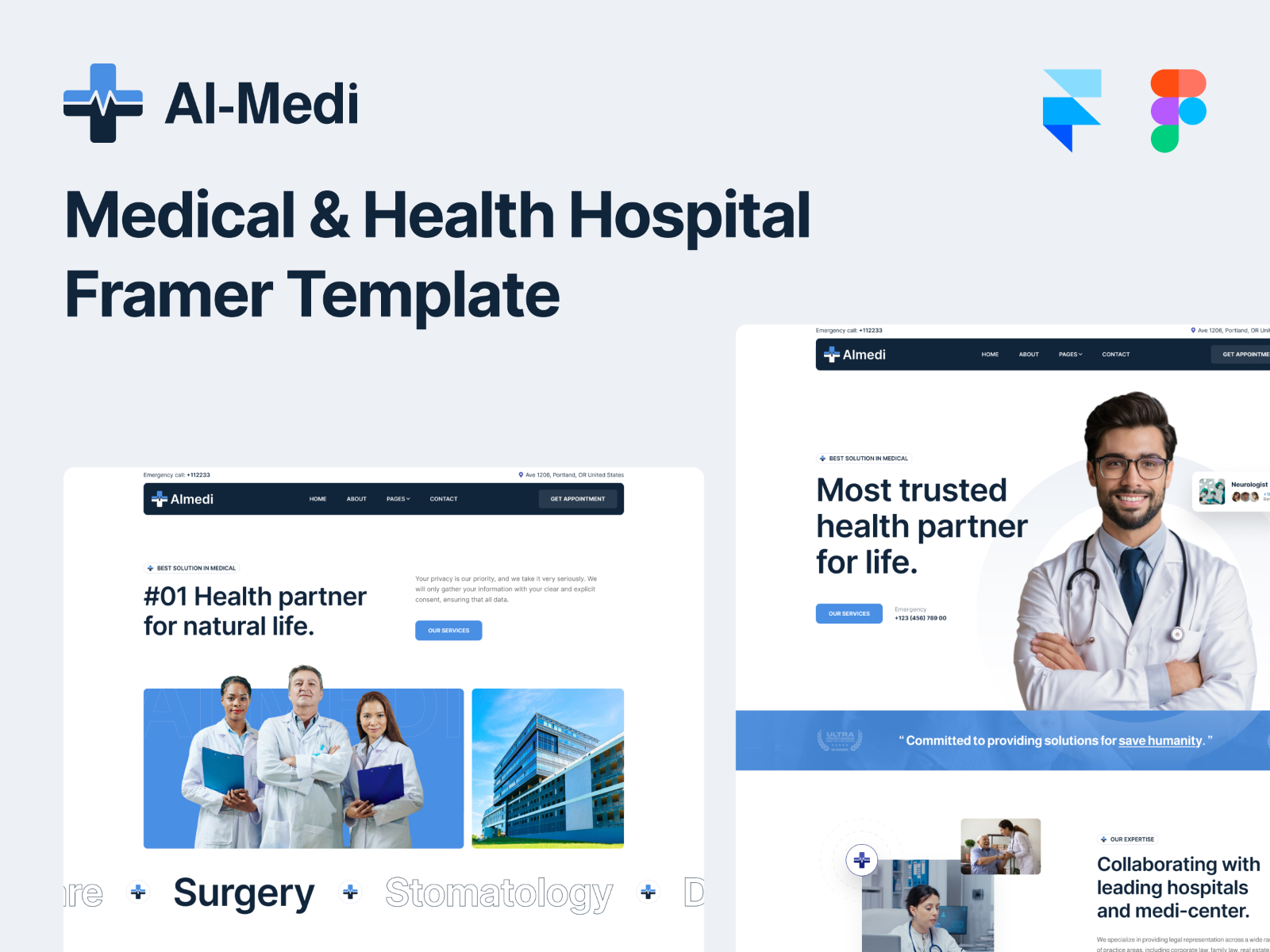 SmileJoy: Free Health Website Template by Iqtidar Hussain — Free Dental Framer Template preview