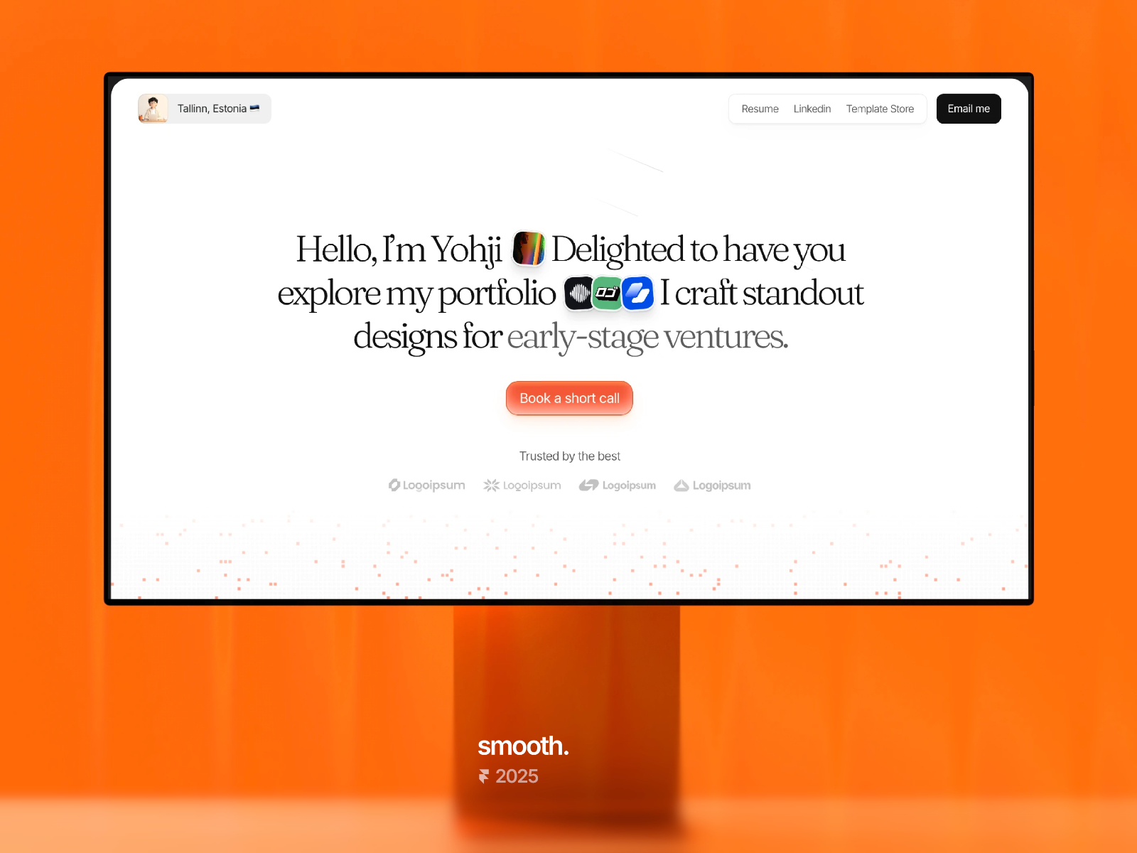 Smooth: Free Portfolio Website Template by Akim — Free Portfolio Framer Template preview