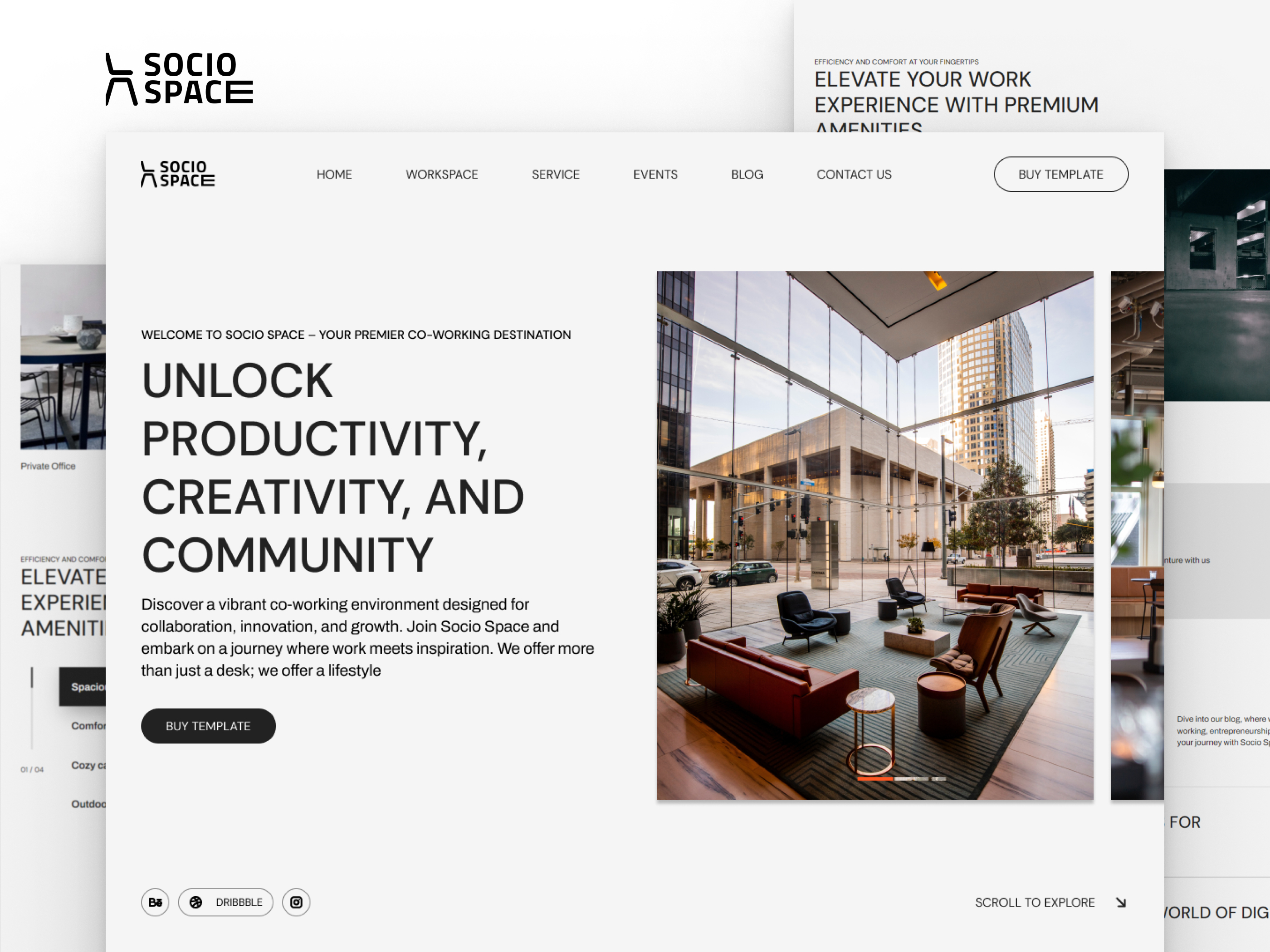 Socio Space: Free Business Website Template by Marcframe — Free Portfolio Framer Template preview