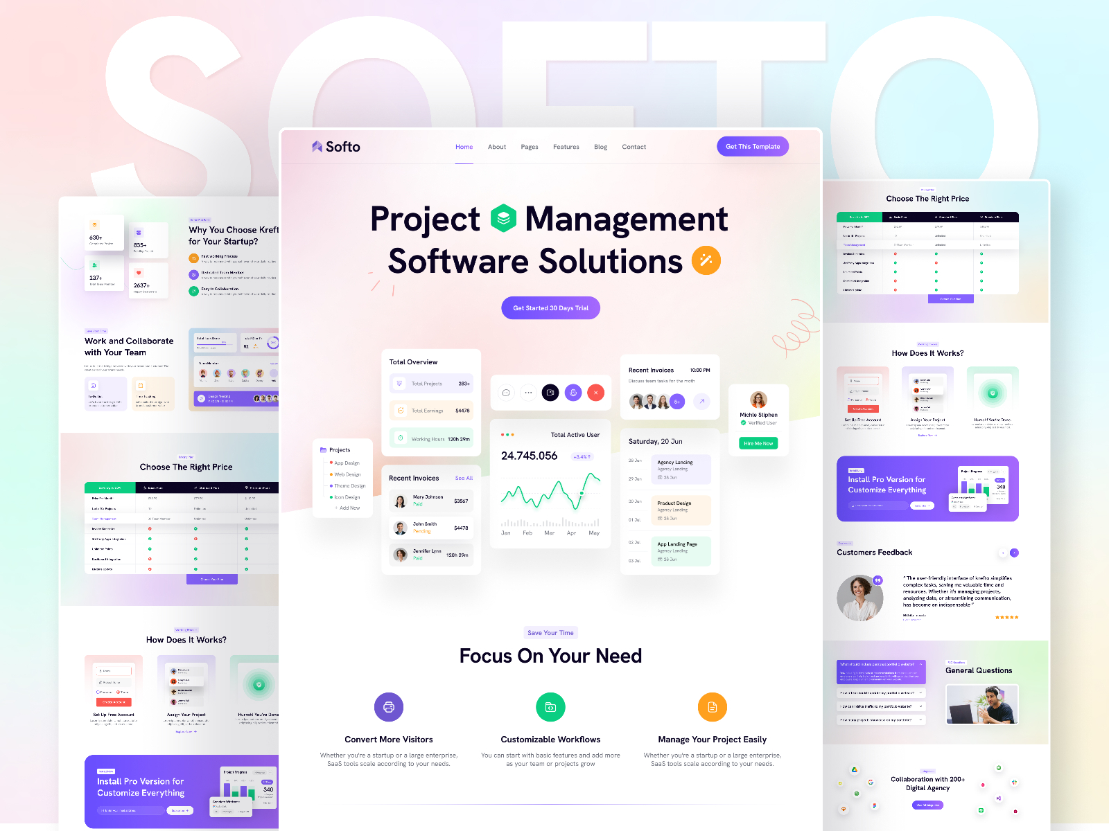 Softo: Free Business Website Template by Mezario — Free SaaS Framer Template preview