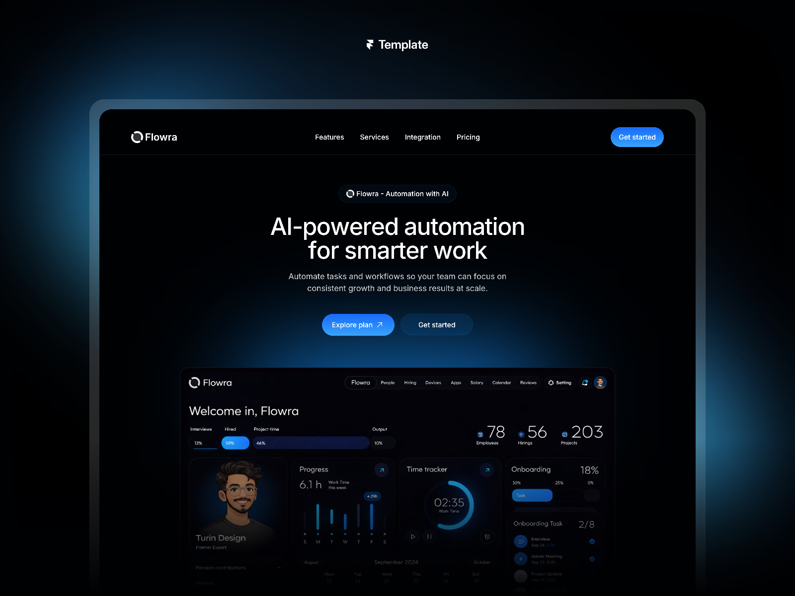 Sonna: Free Agency Website Template by Miglena — Free Agency Framer Template preview