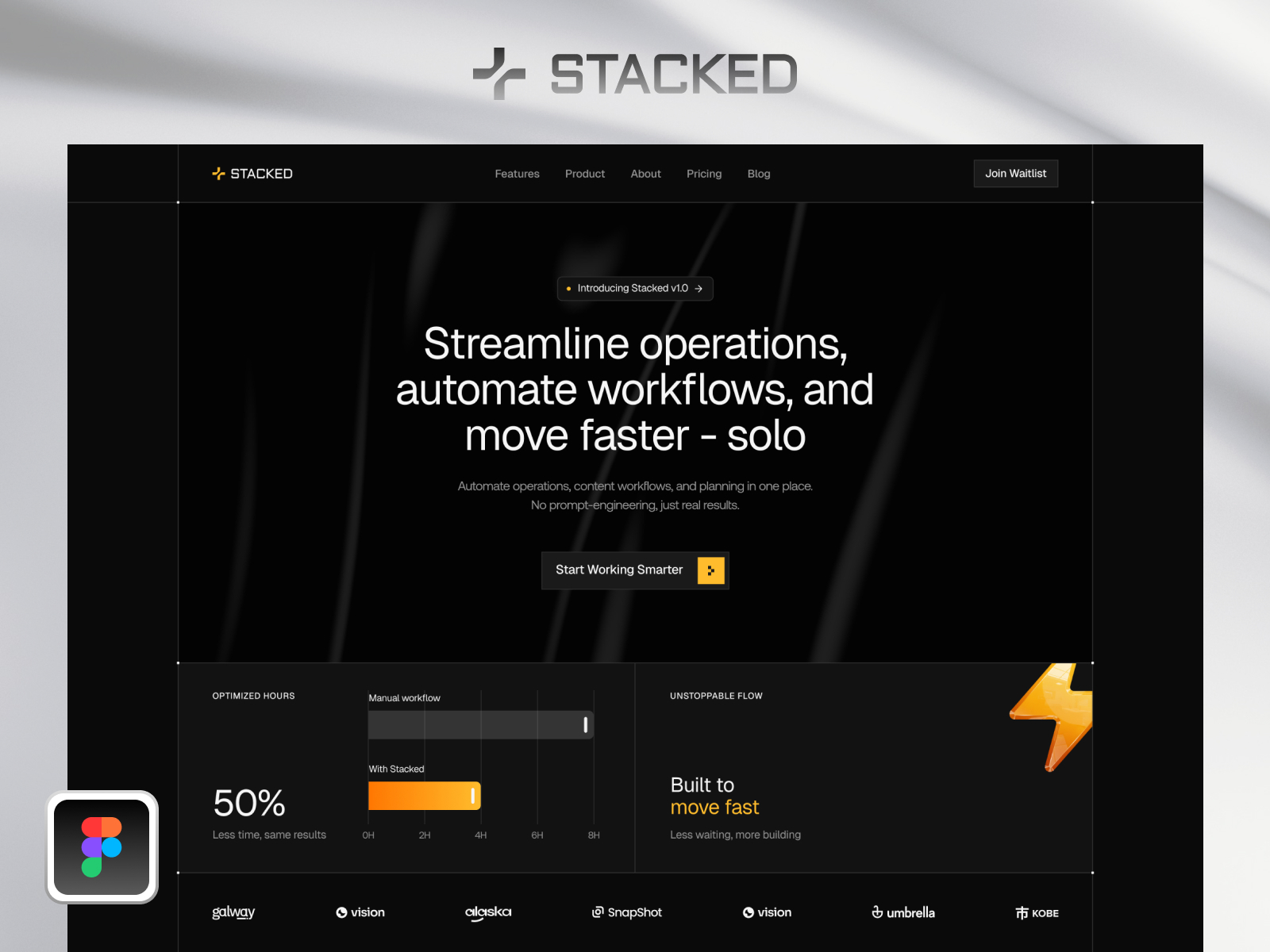 Stacked Pro — Free SaaS Framer Template preview