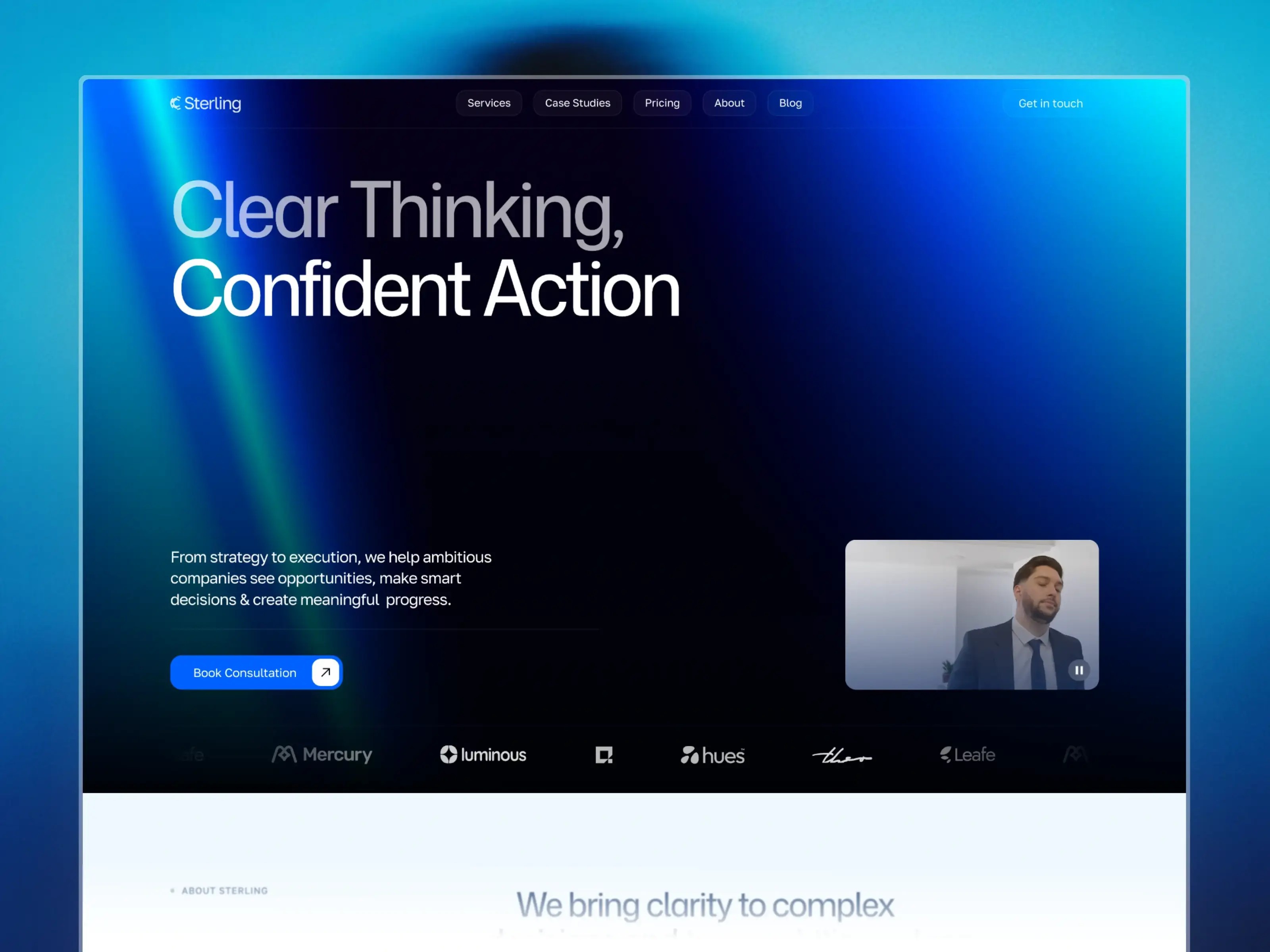 Sterling Biz — Free Startup Website Template by Bob from Flux — Free Agency Template for Framer by Bob from Flux preview