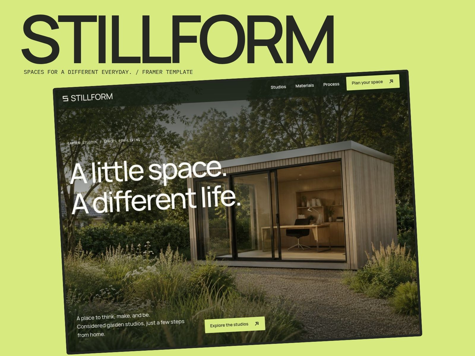 STILLFORM: Free Construction Website Template by Noah Frummerin — Free Architecture Framer Template preview