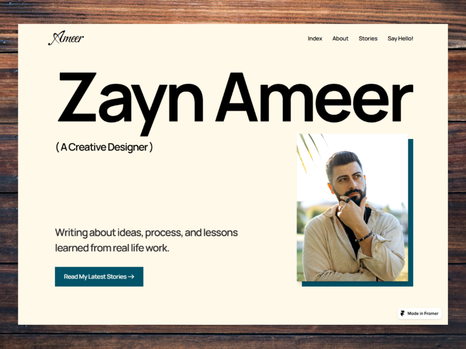 Stories — Free Blog Framer Template preview