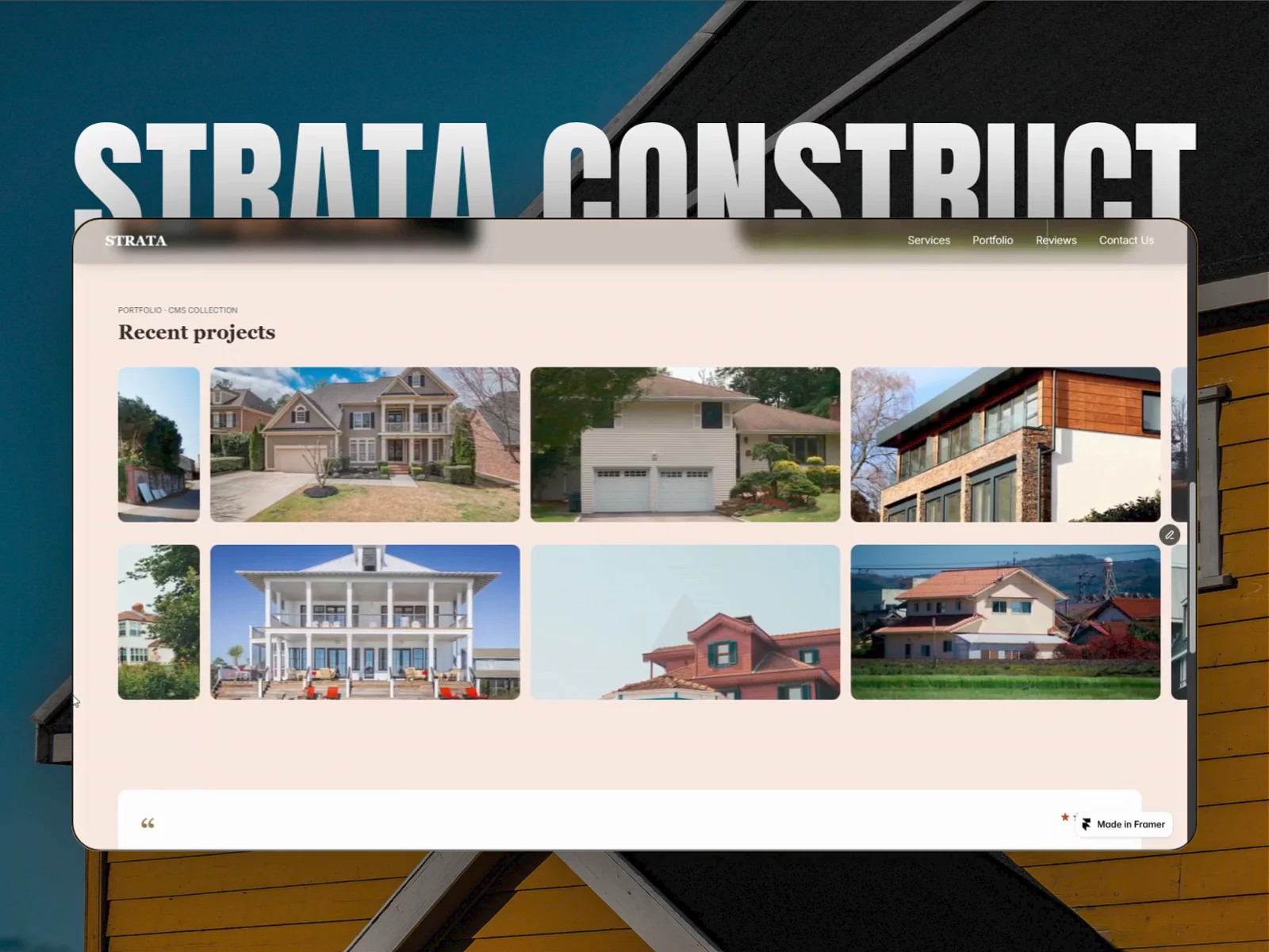 Strata Architect — Free Real Estate Website Template by Ace — Free Architecture Template for Framer by Ace preview