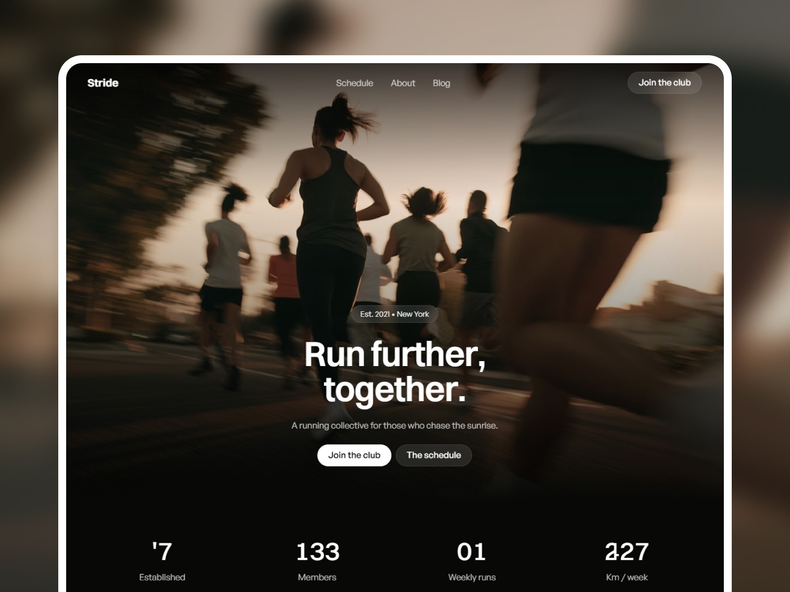 Stride Run Club: Free Health Website Template by Adam Sebesta — Free Healthcare Framer Template preview